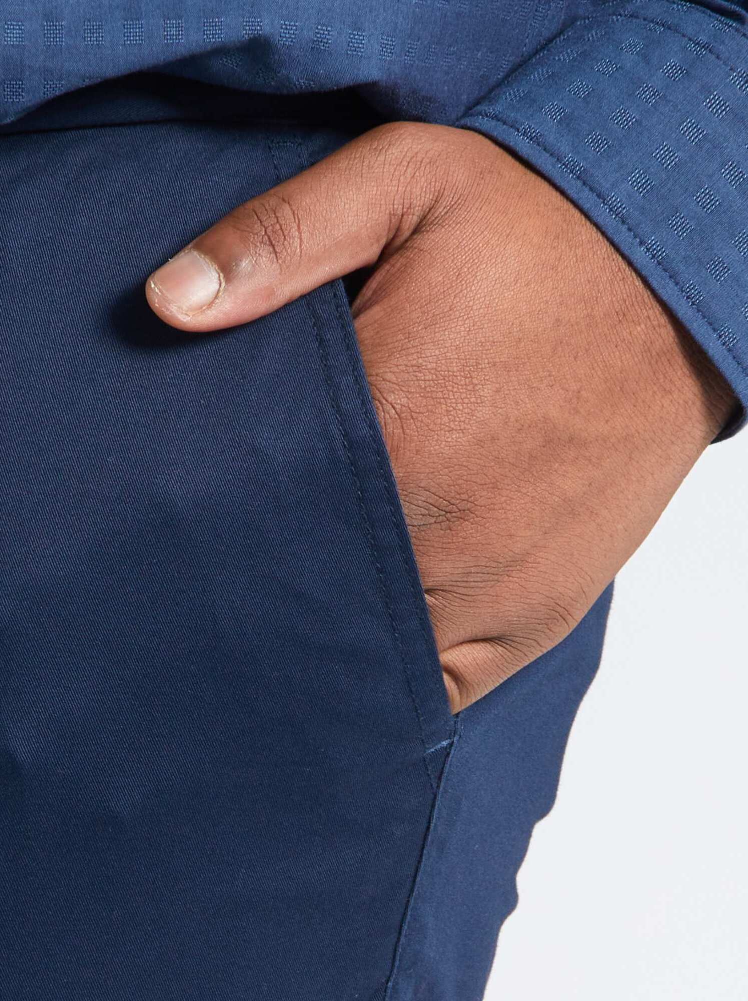 Chino slim en coton stretch - L30 - Bleu marine