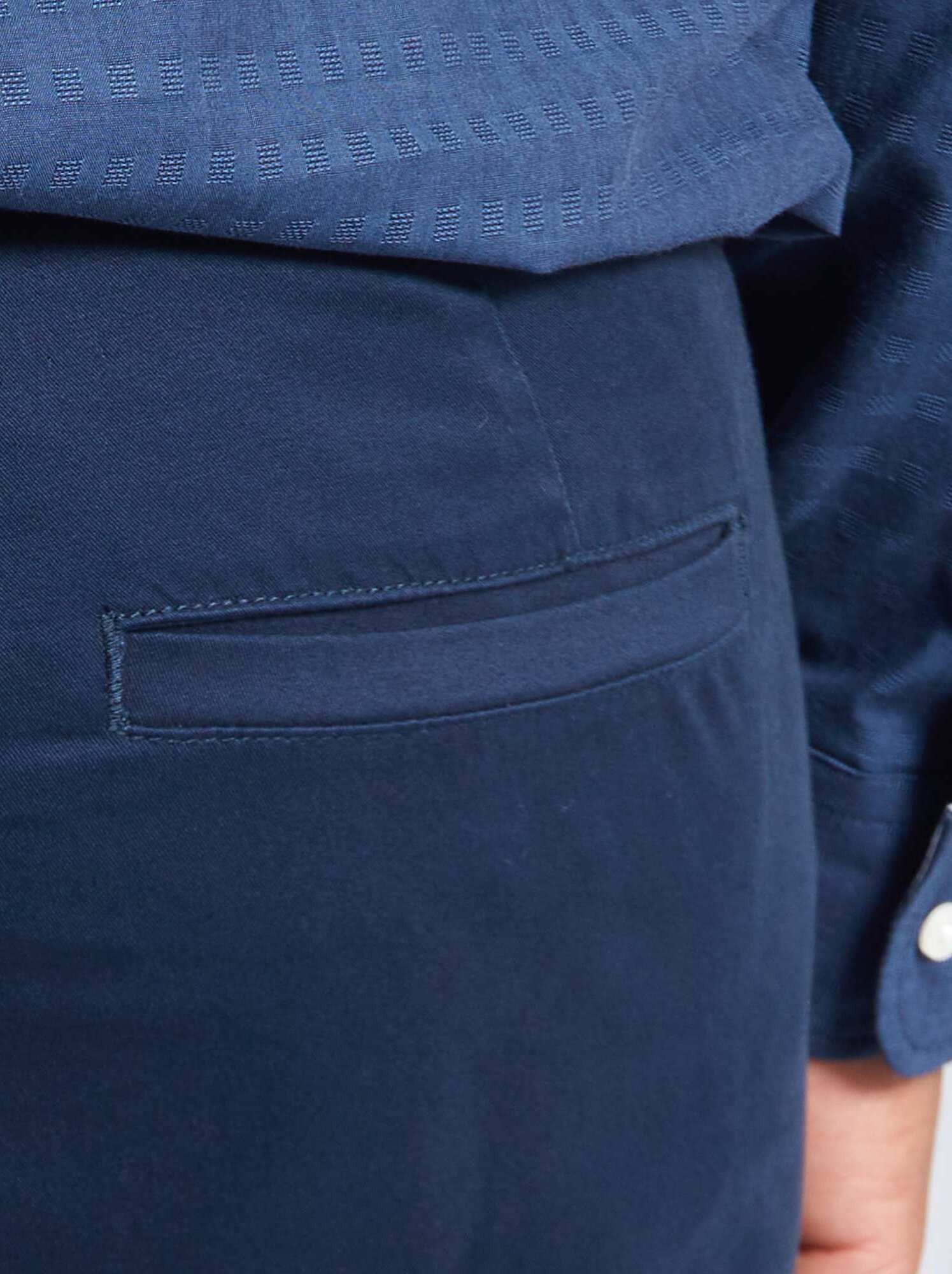 Chino slim en coton stretch - L30 - Bleu marine