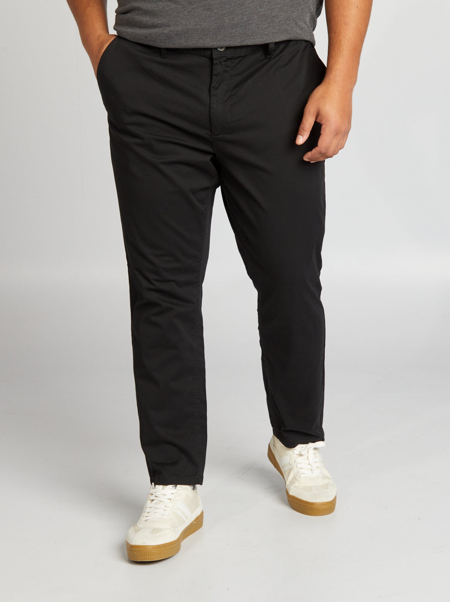 Chino slim en coton stretch - L30 - Noir