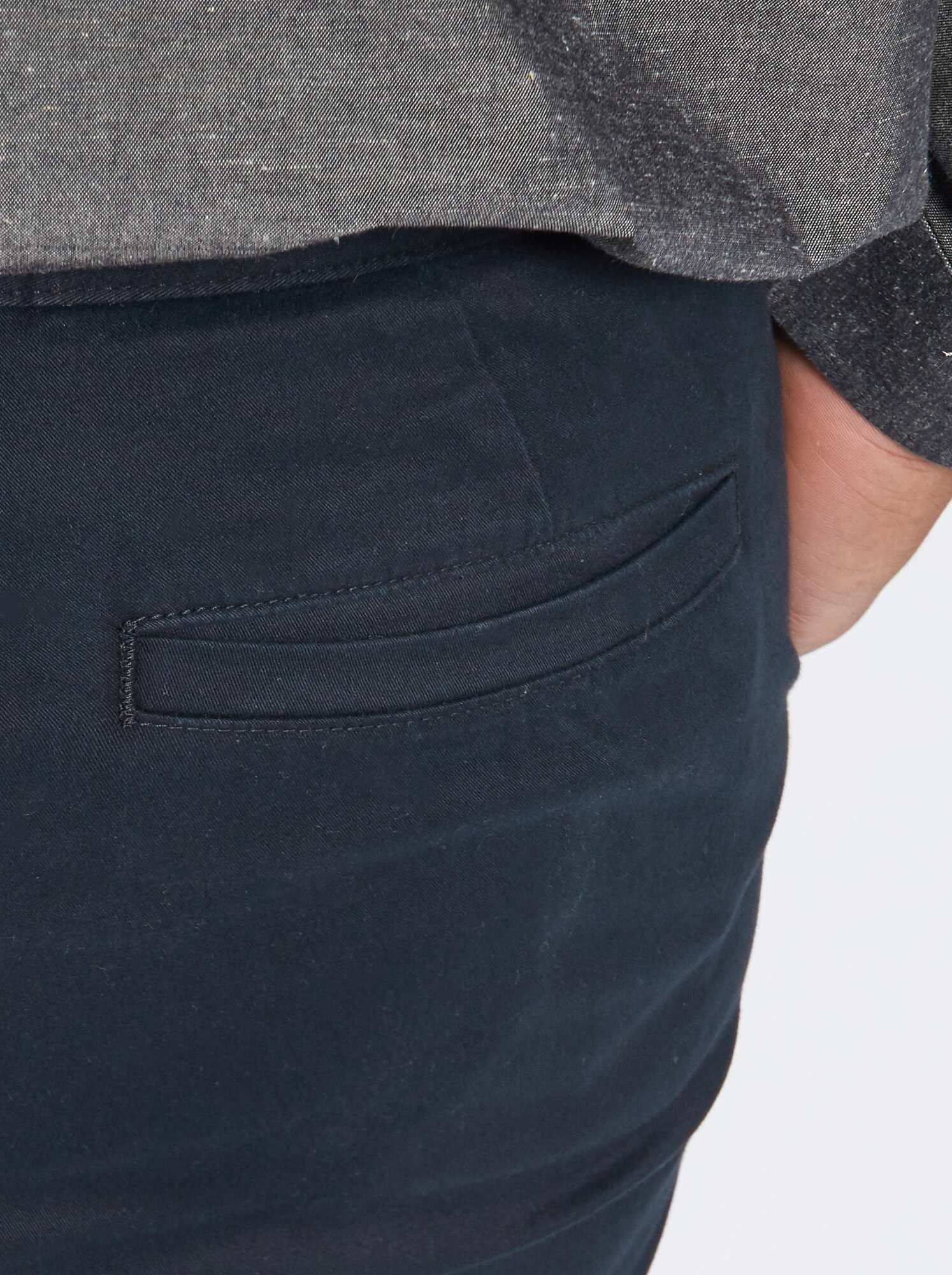 Chino slim en coton stretch - L30 - Noir