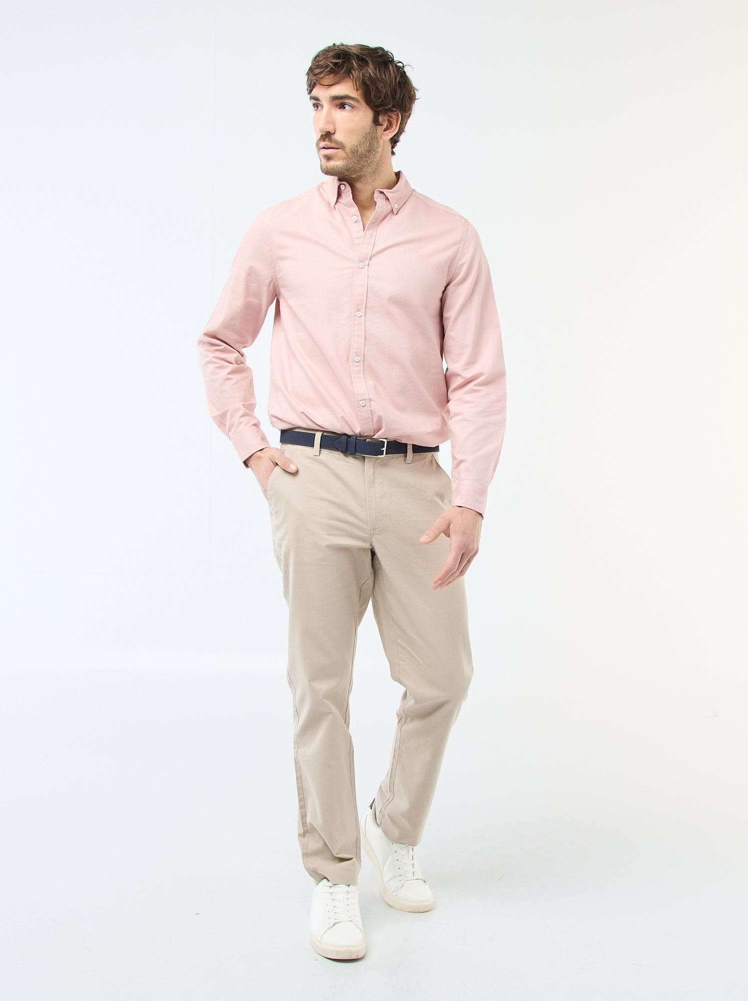 Chino uni taille standard - Beige