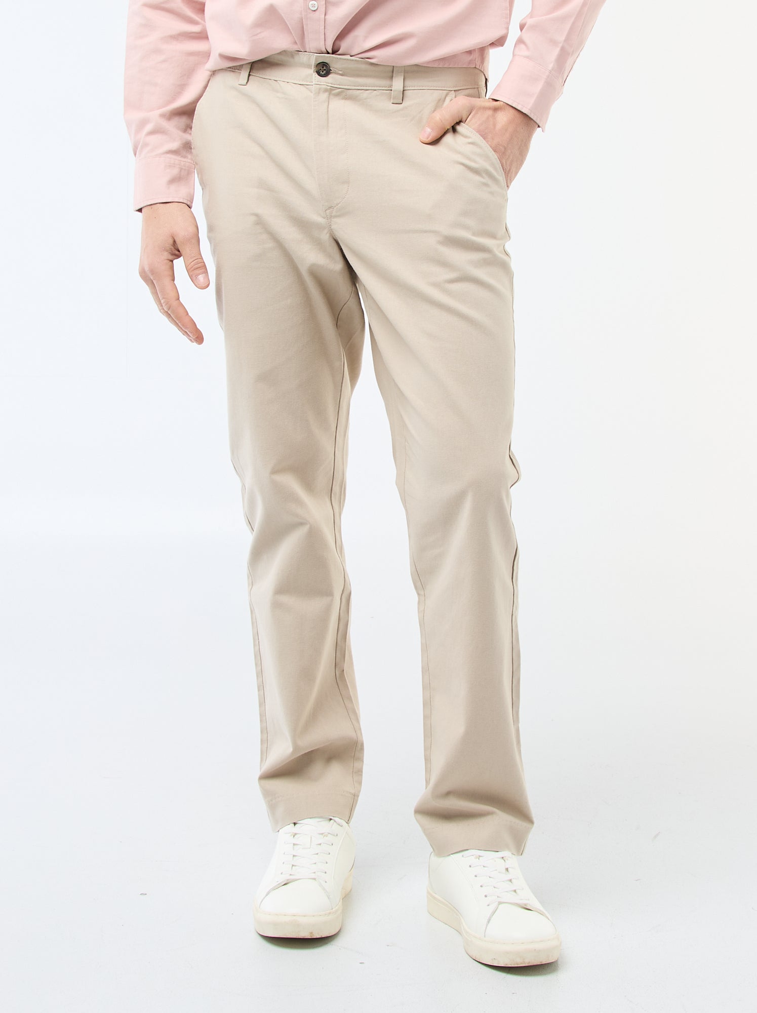 Chino uni taille standard - Beige