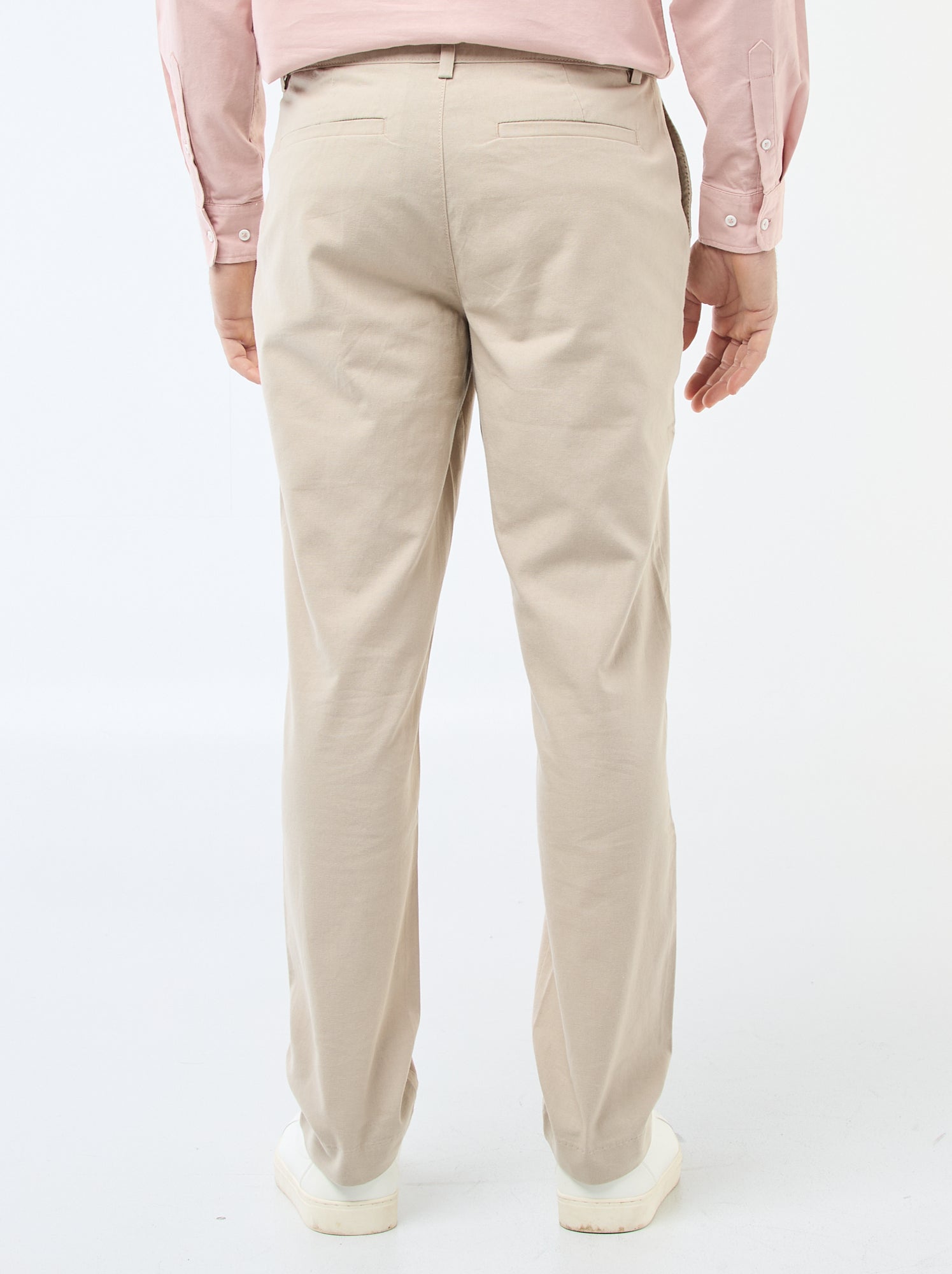 Chino uni taille standard - Beige
