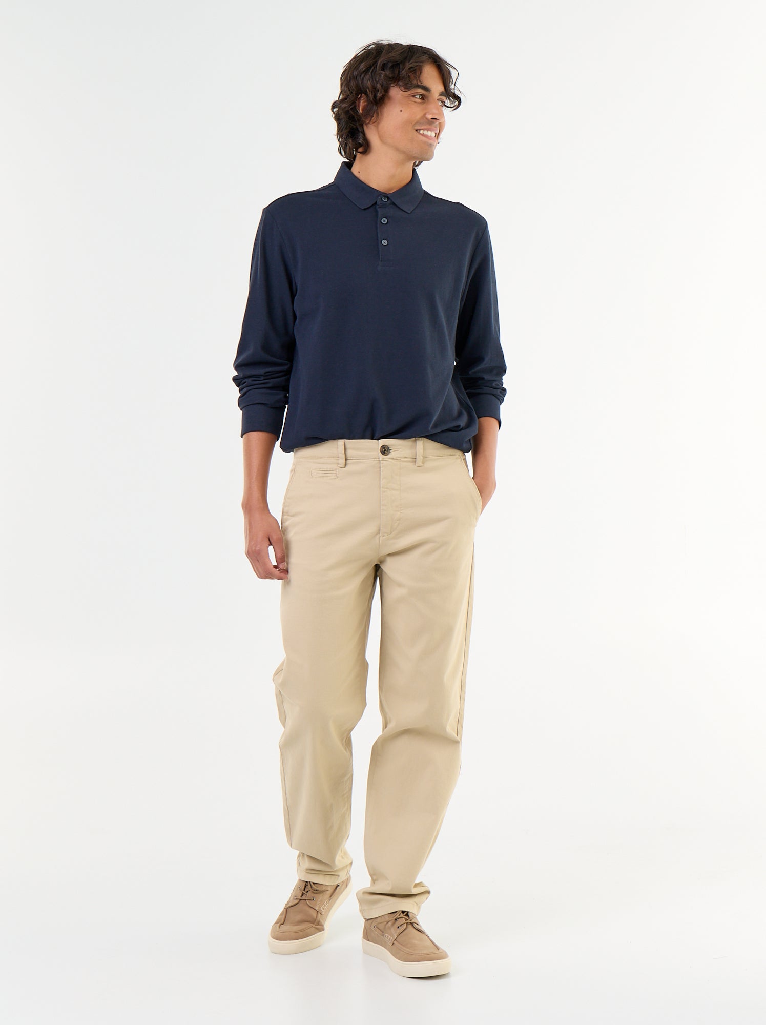 Chino uni taille standard - Beige