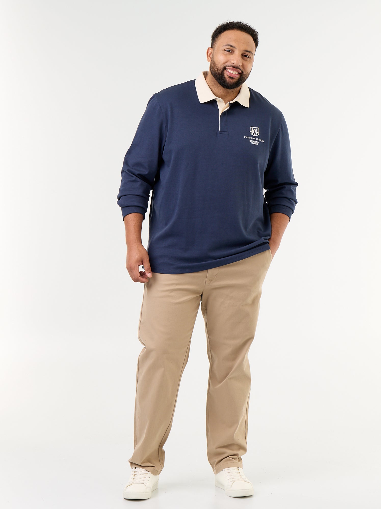 Chino uni taille standard - Beige