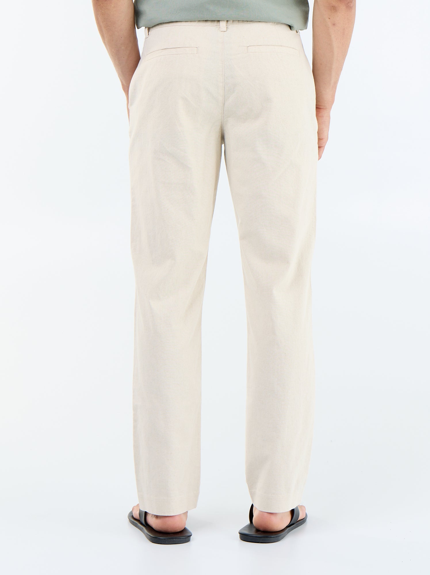Chino uni taille standard - Blanc