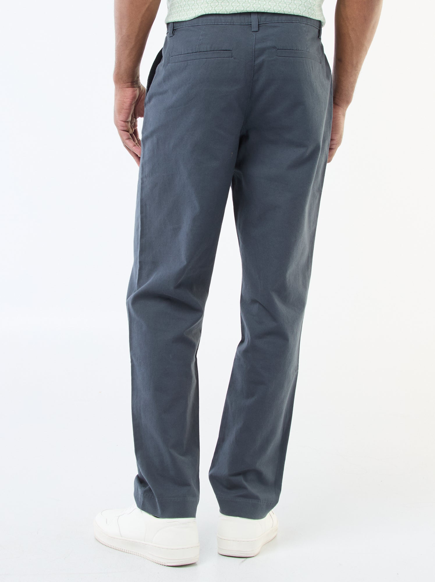 Chino uni taille standard - Bleu (ESY48_2)