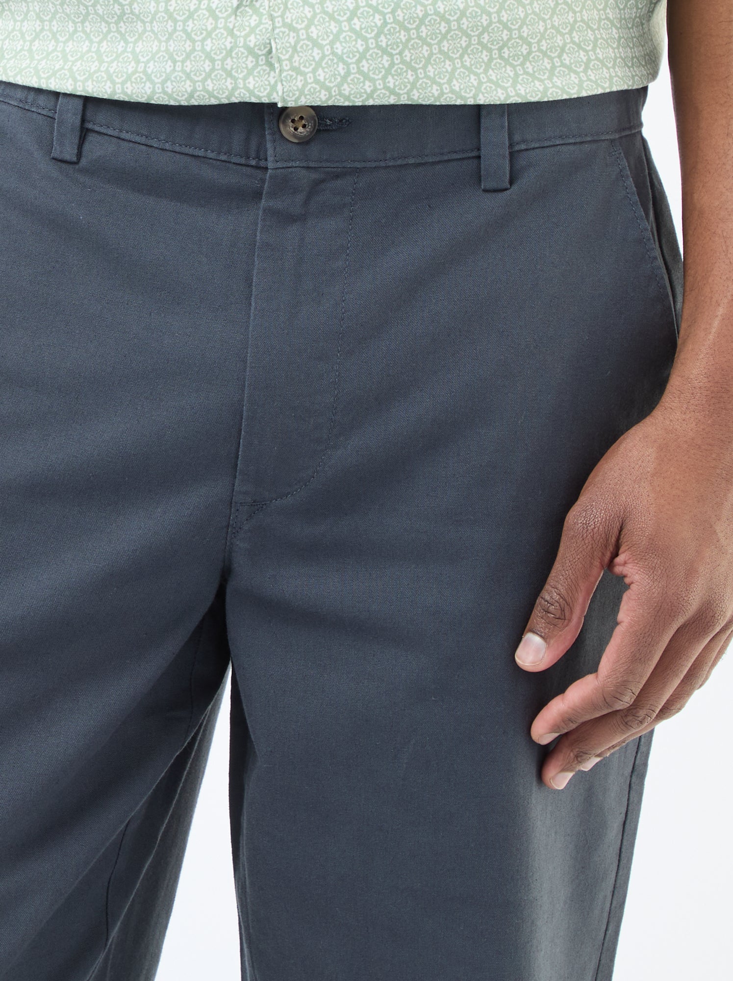 Chino uni taille standard - Bleu (ESY48_2)
