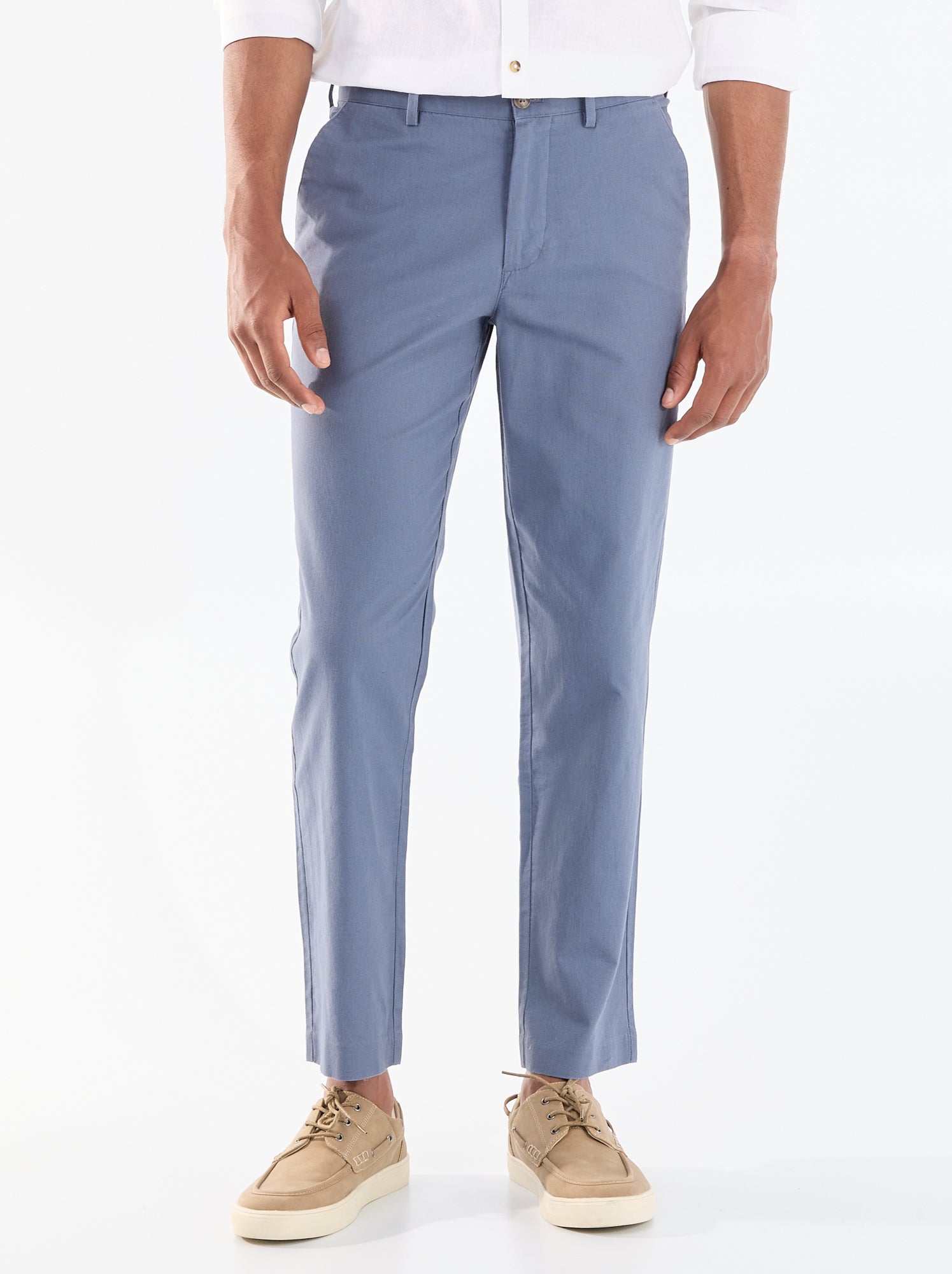 Chino uni taille standard - Bleu (ESY48_5)