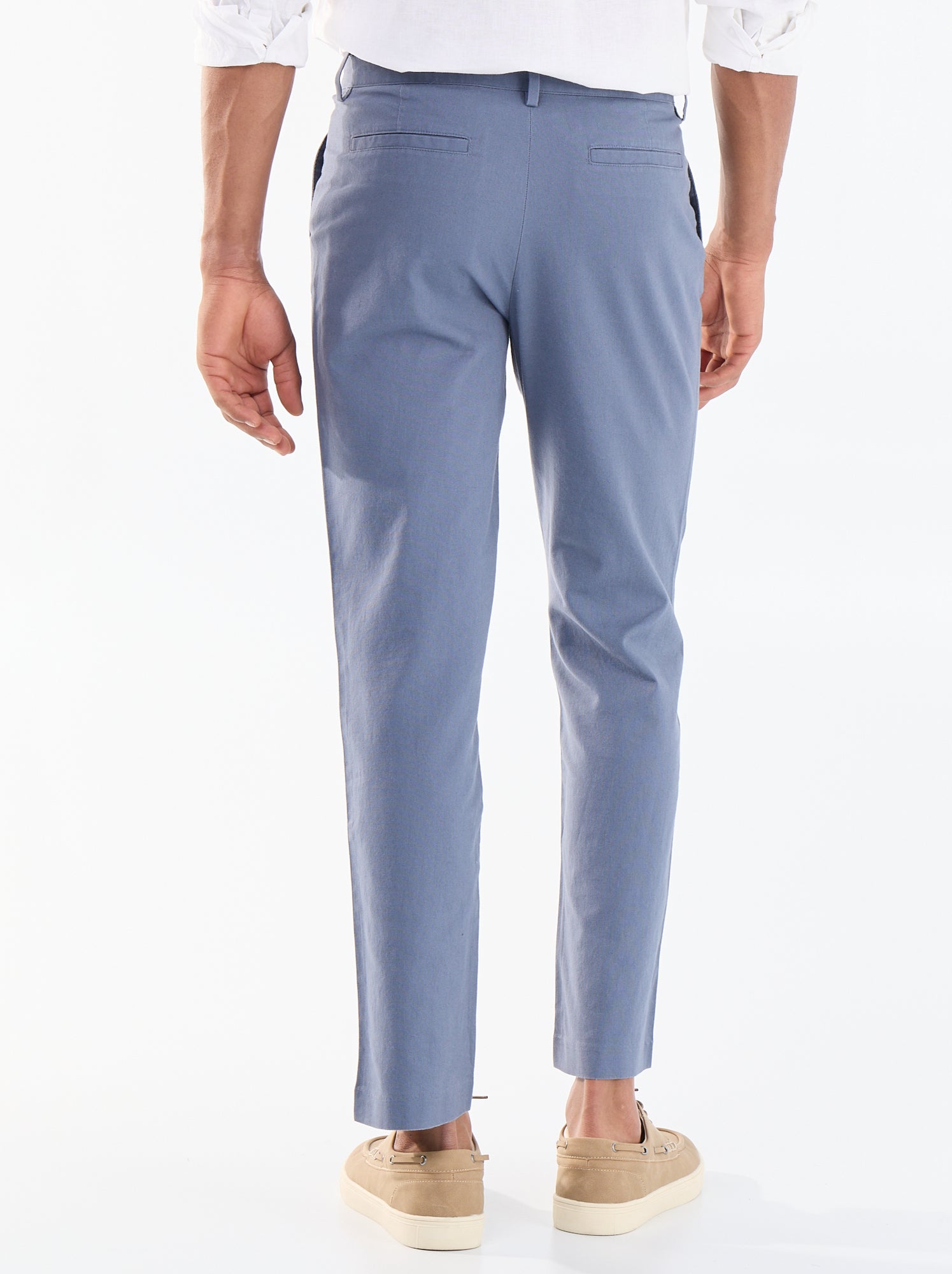 Chino uni taille standard - Bleu (ESY48_5)