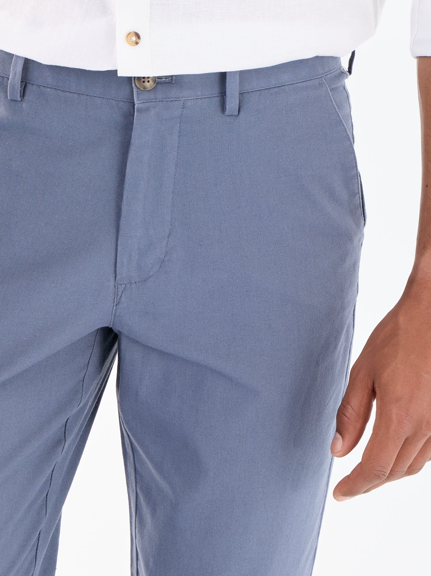 Chino uni taille standard - Bleu (ESY48_5)