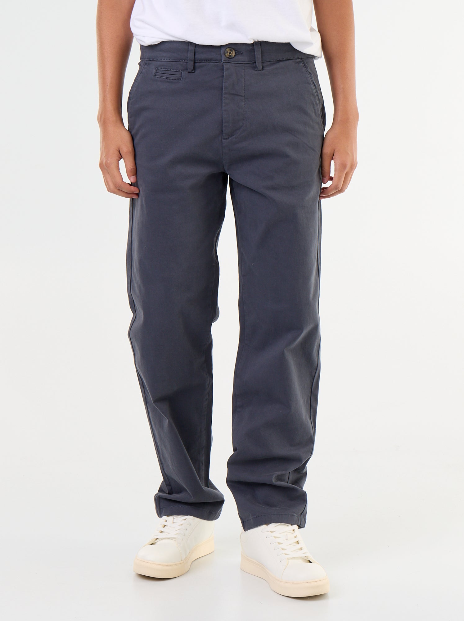 Chino uni taille standard - Bleu