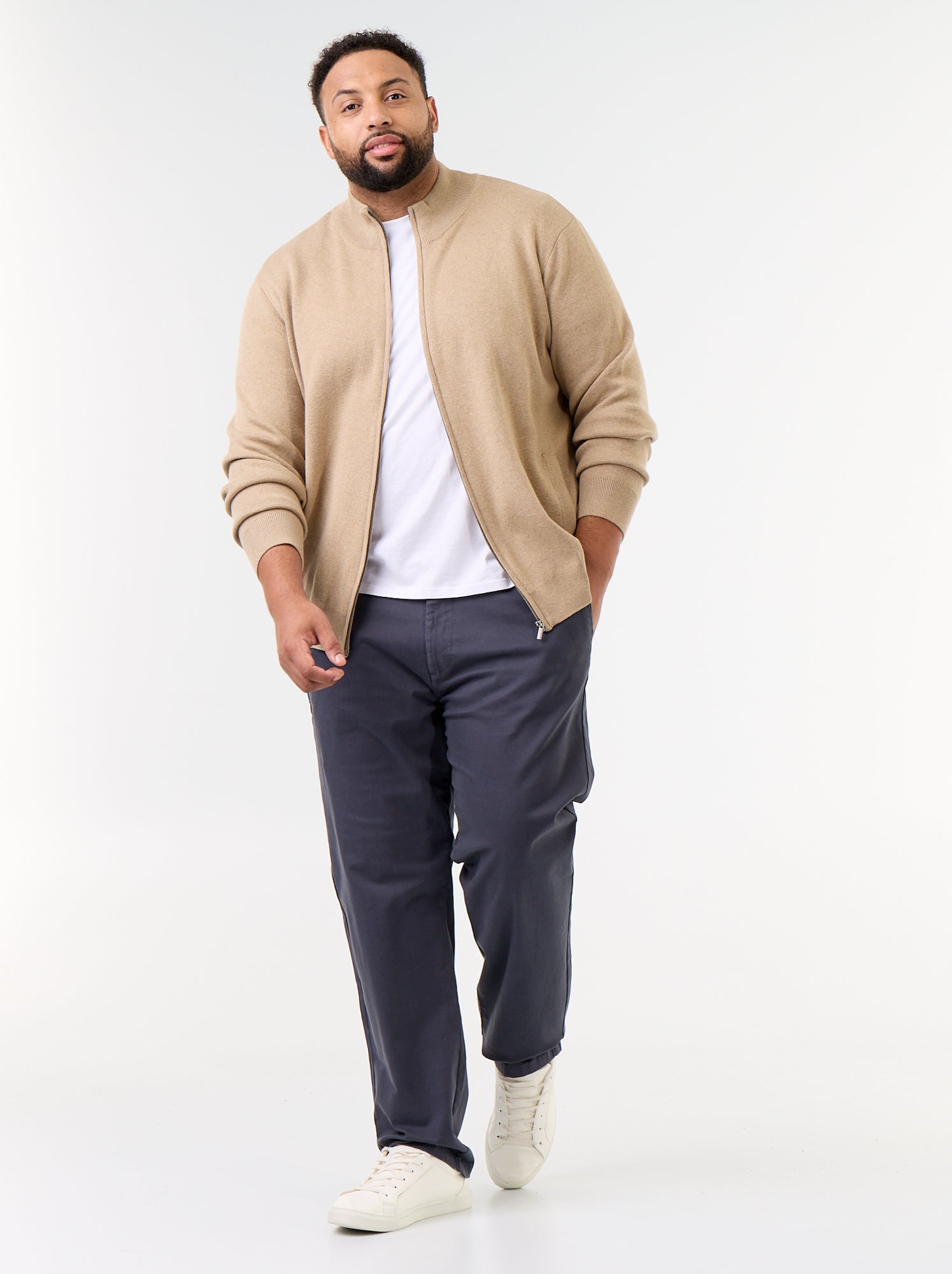 Chino uni taille standard - Bleu