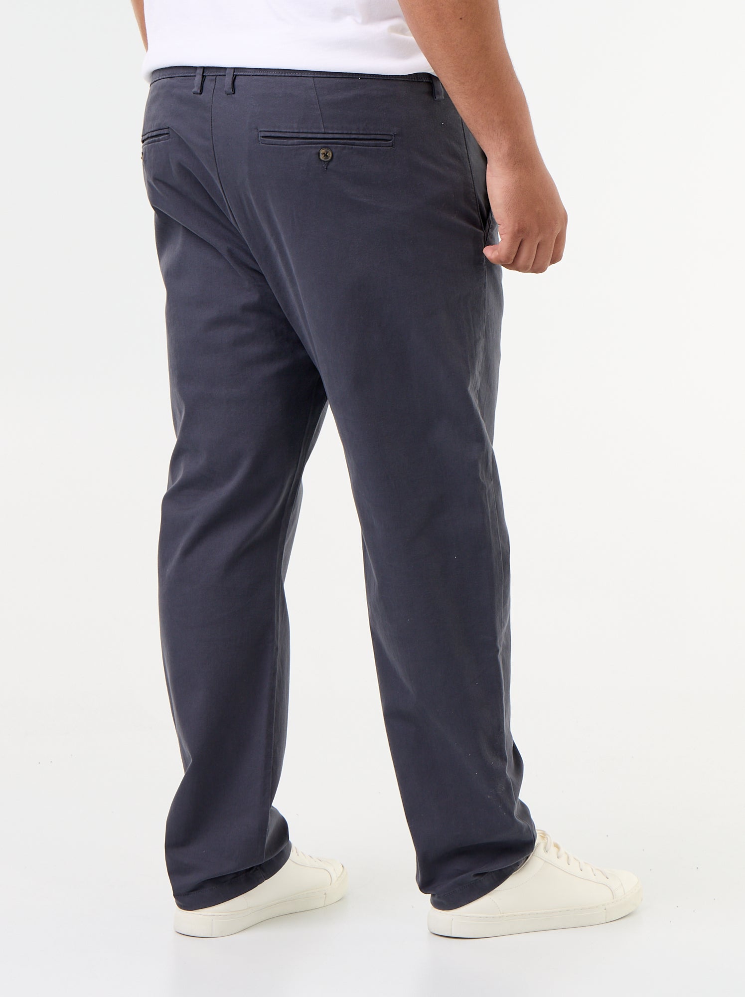 Chino uni taille standard - Bleu