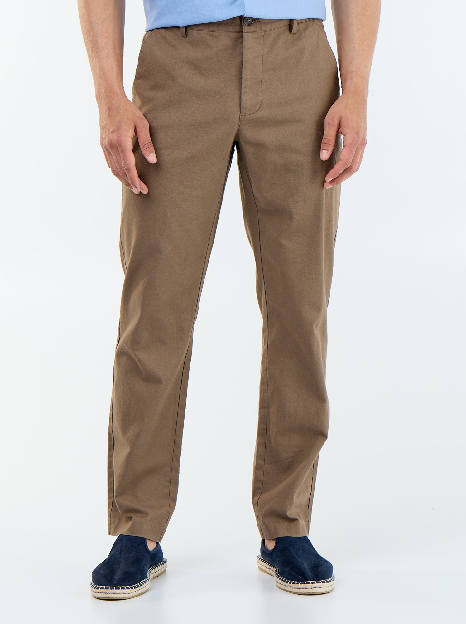 Chino uni taille standard - Marron