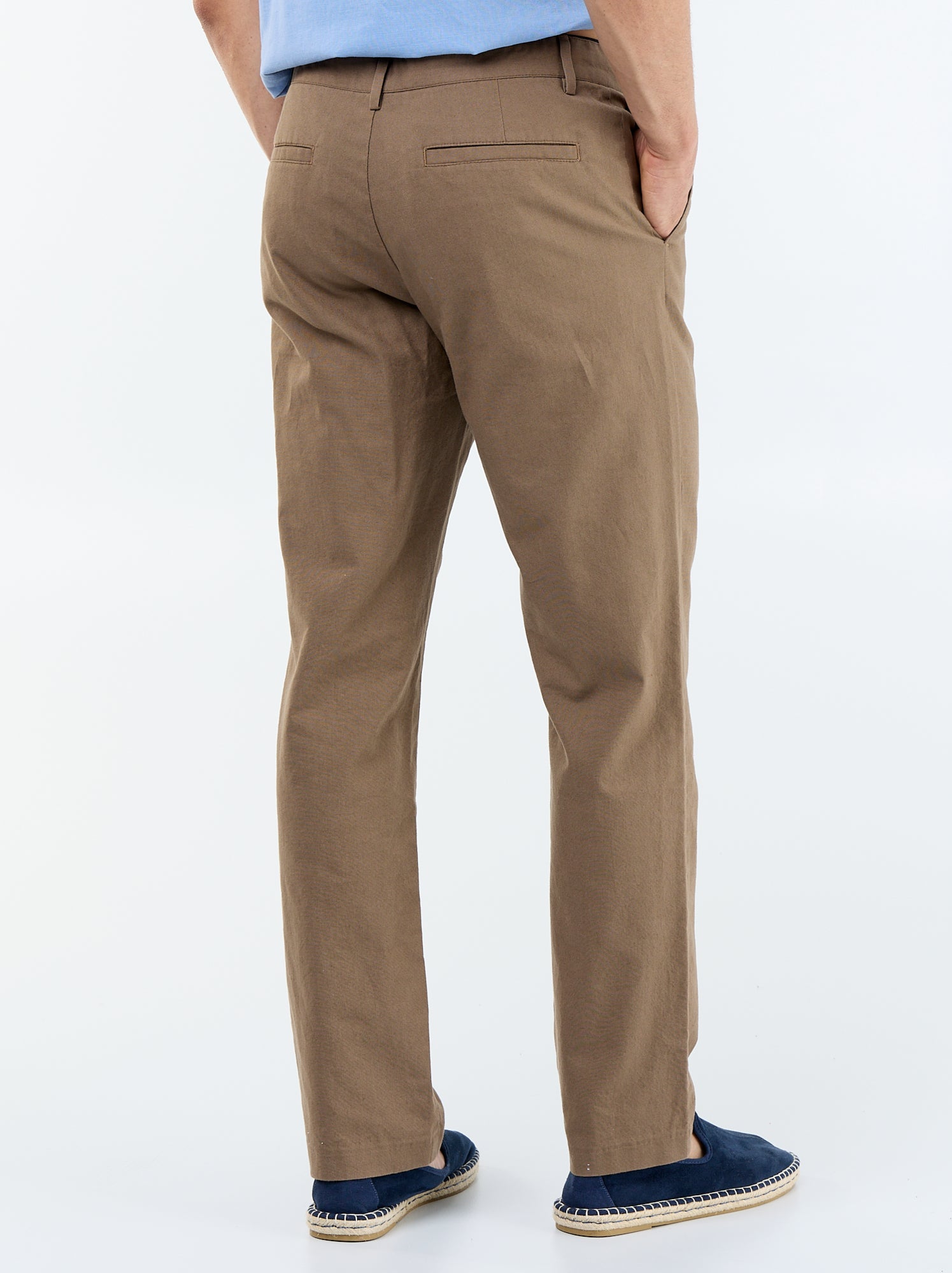 Chino uni taille standard - Marron