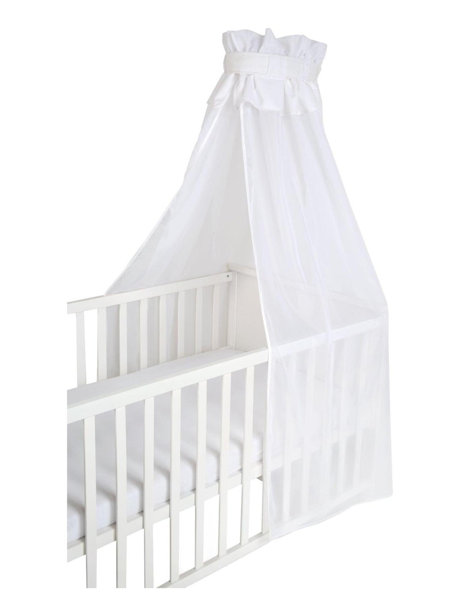 Ciel de lit transparent avec ruban ROBA - Blanc Blanc