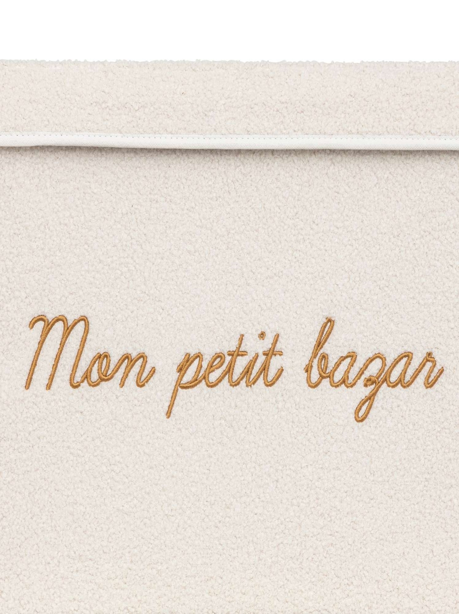 Coffre rangement en bouclette YUKI - Blanc