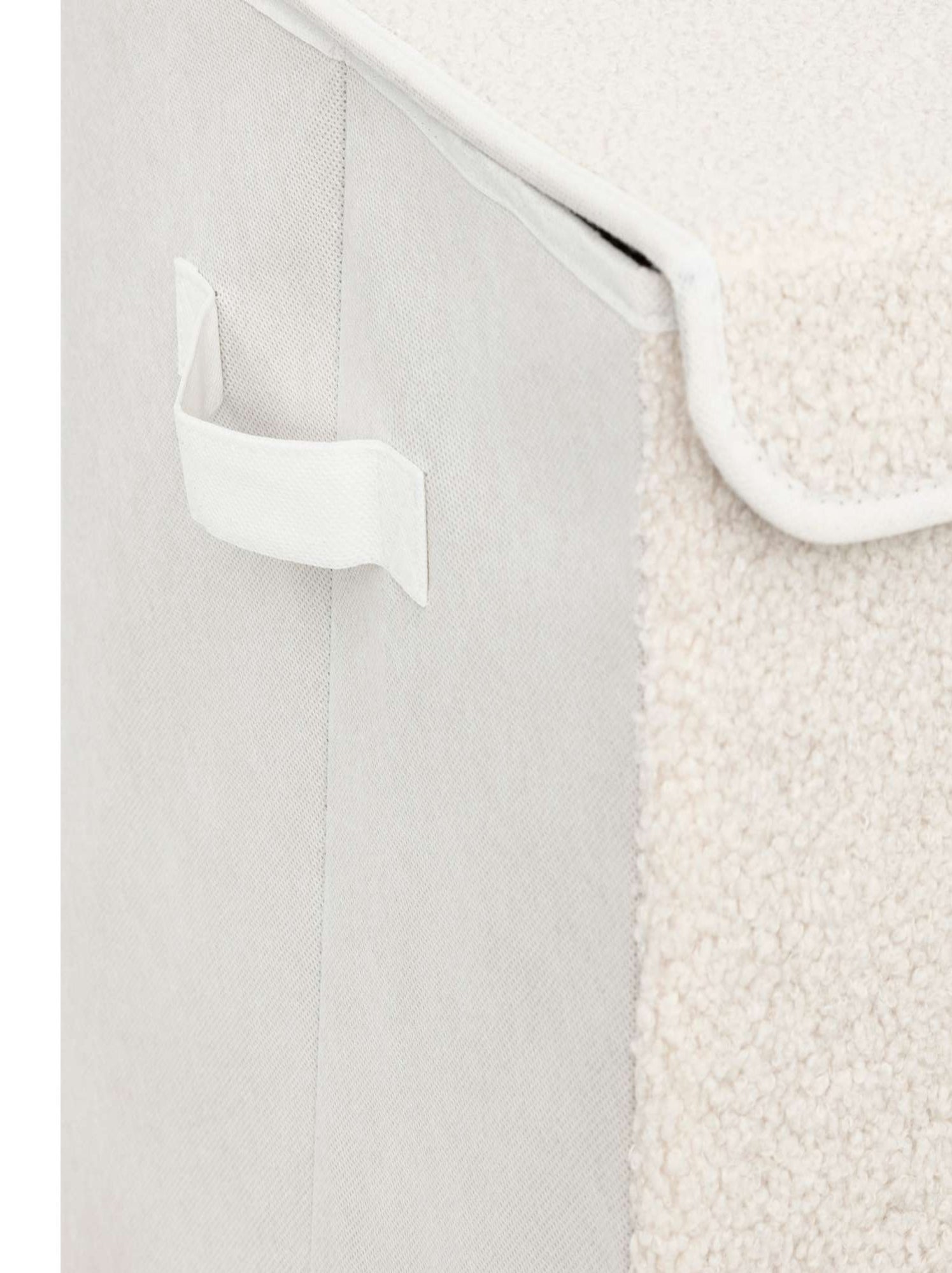 Coffre rangement en bouclette YUKI - Blanc