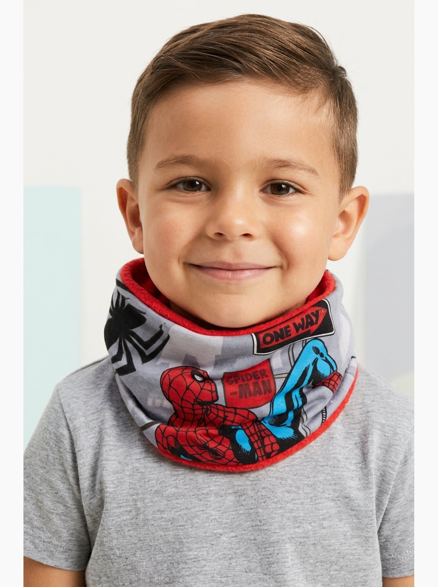 Col   garçon spiderman - licence officielle - Gris