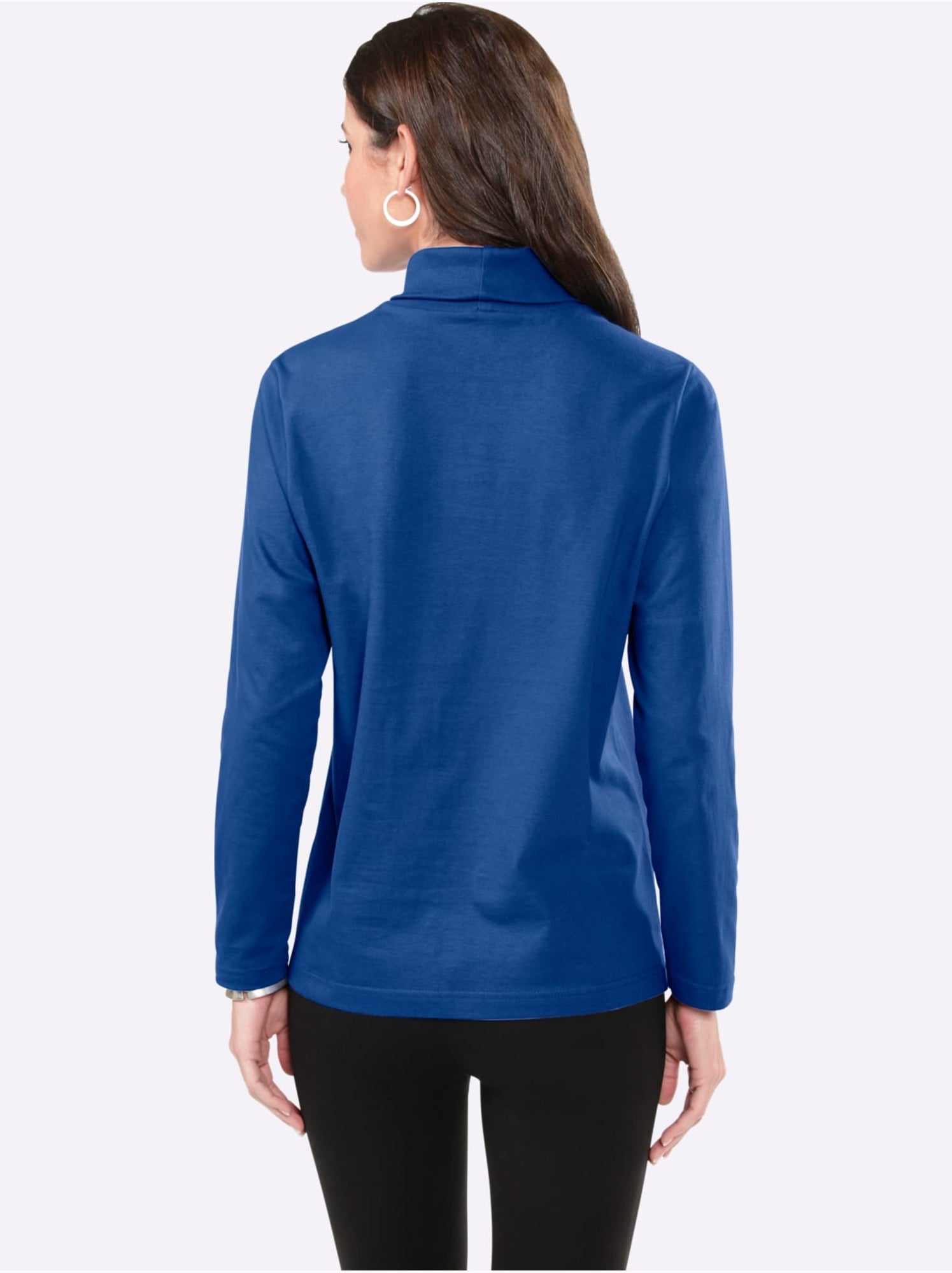 Col roulé léger avec manches longues et style moderne - taille standard - moda vilona - Bleu roi