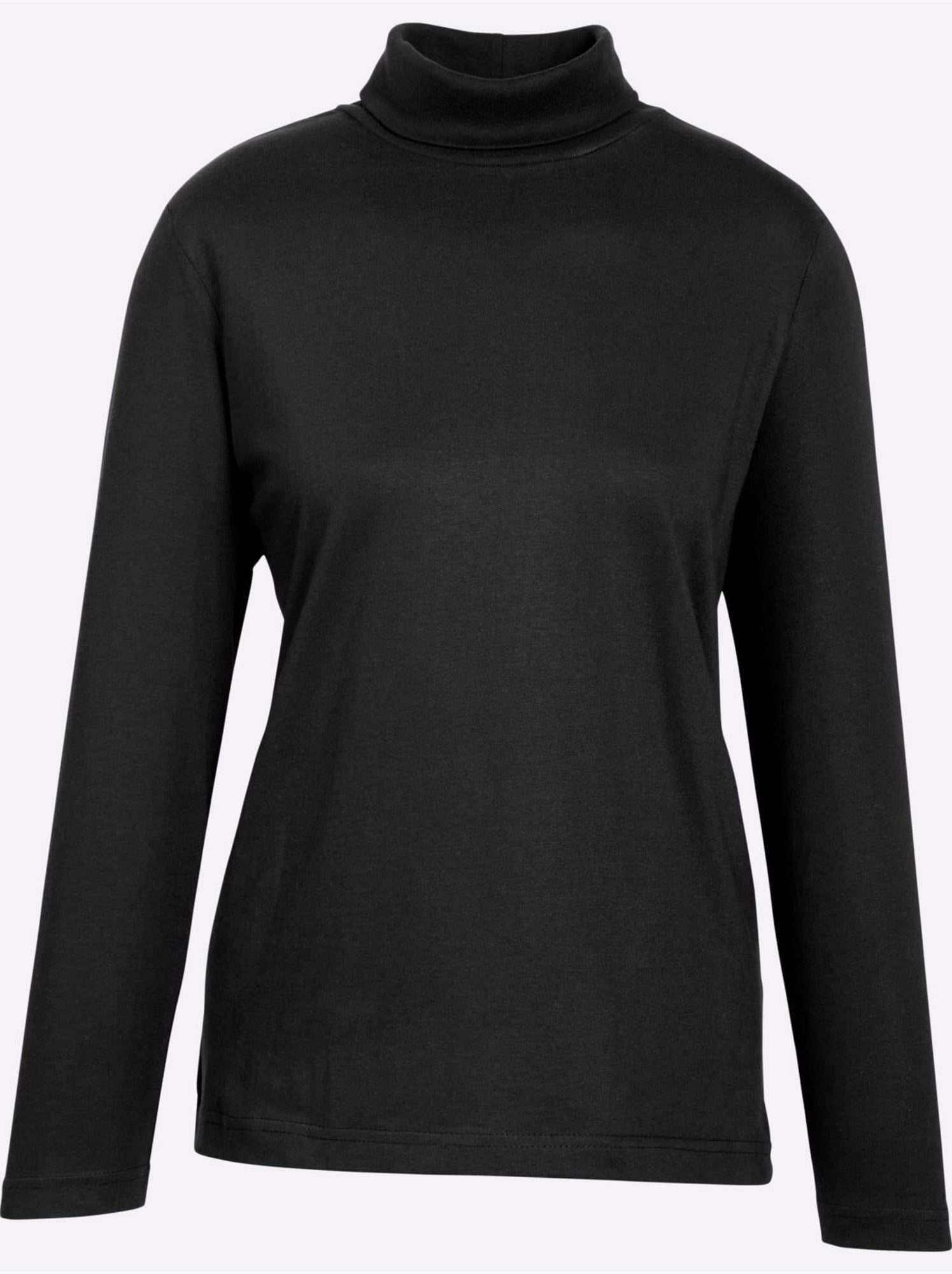 Col roulé léger avec manches longues et style moderne - taille standard - moda vilona - Noir
