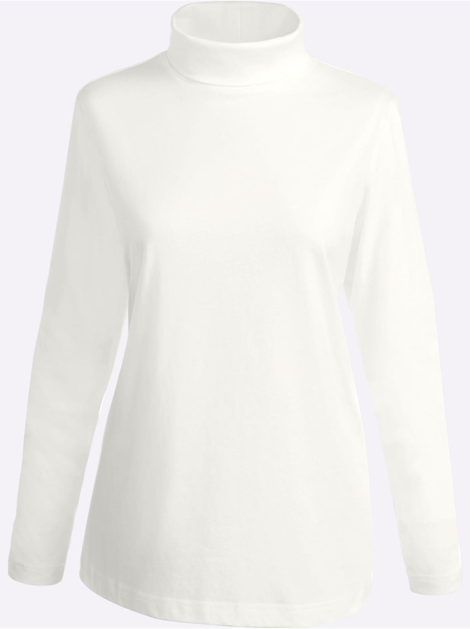 Col roulé léger avec manches longues et style moderne - taille standard - moda vilona - Blanc cassé