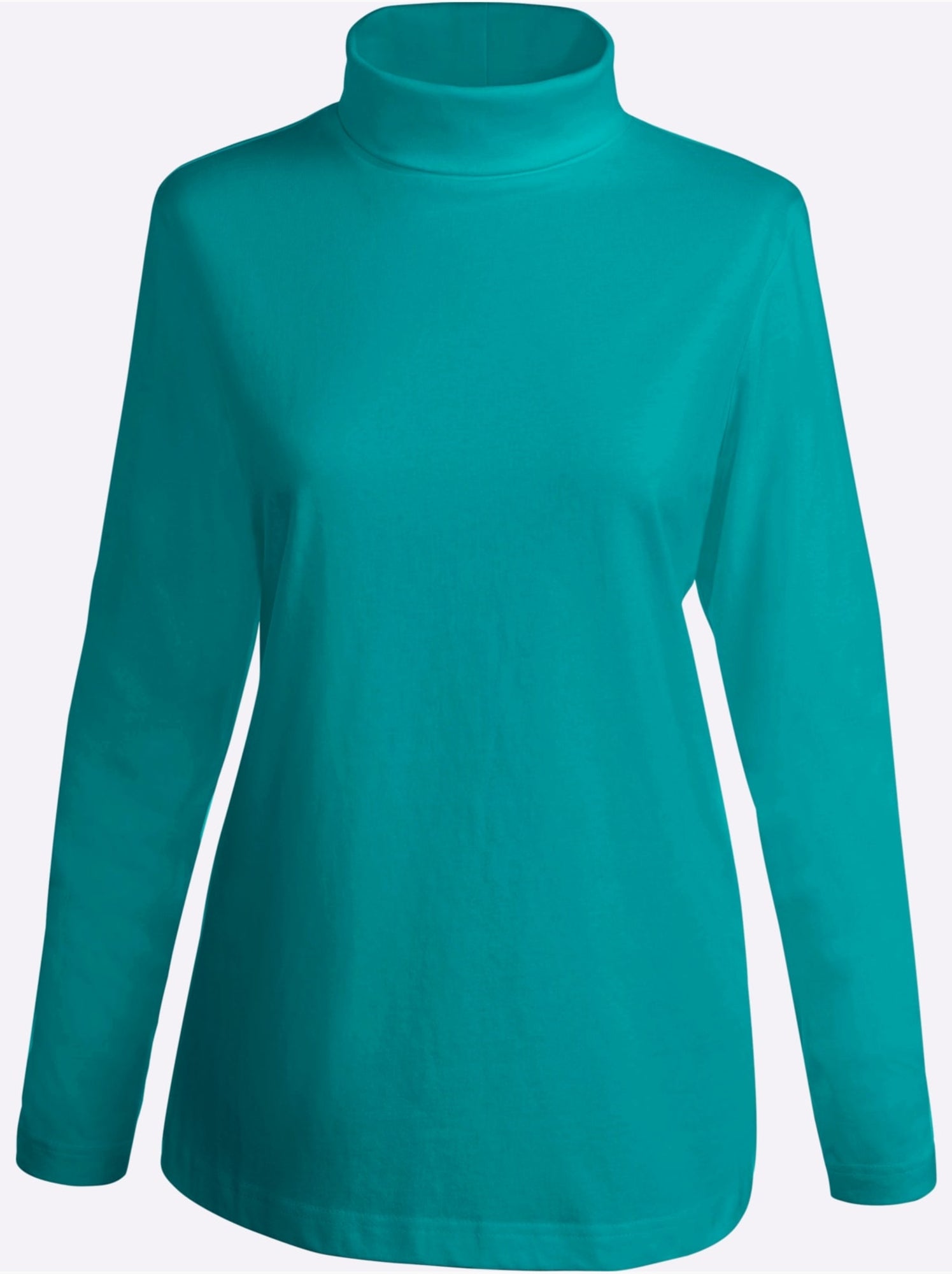 Col roulé léger avec manches longues et style moderne - taille standard - moda vilona - Vert émeraude