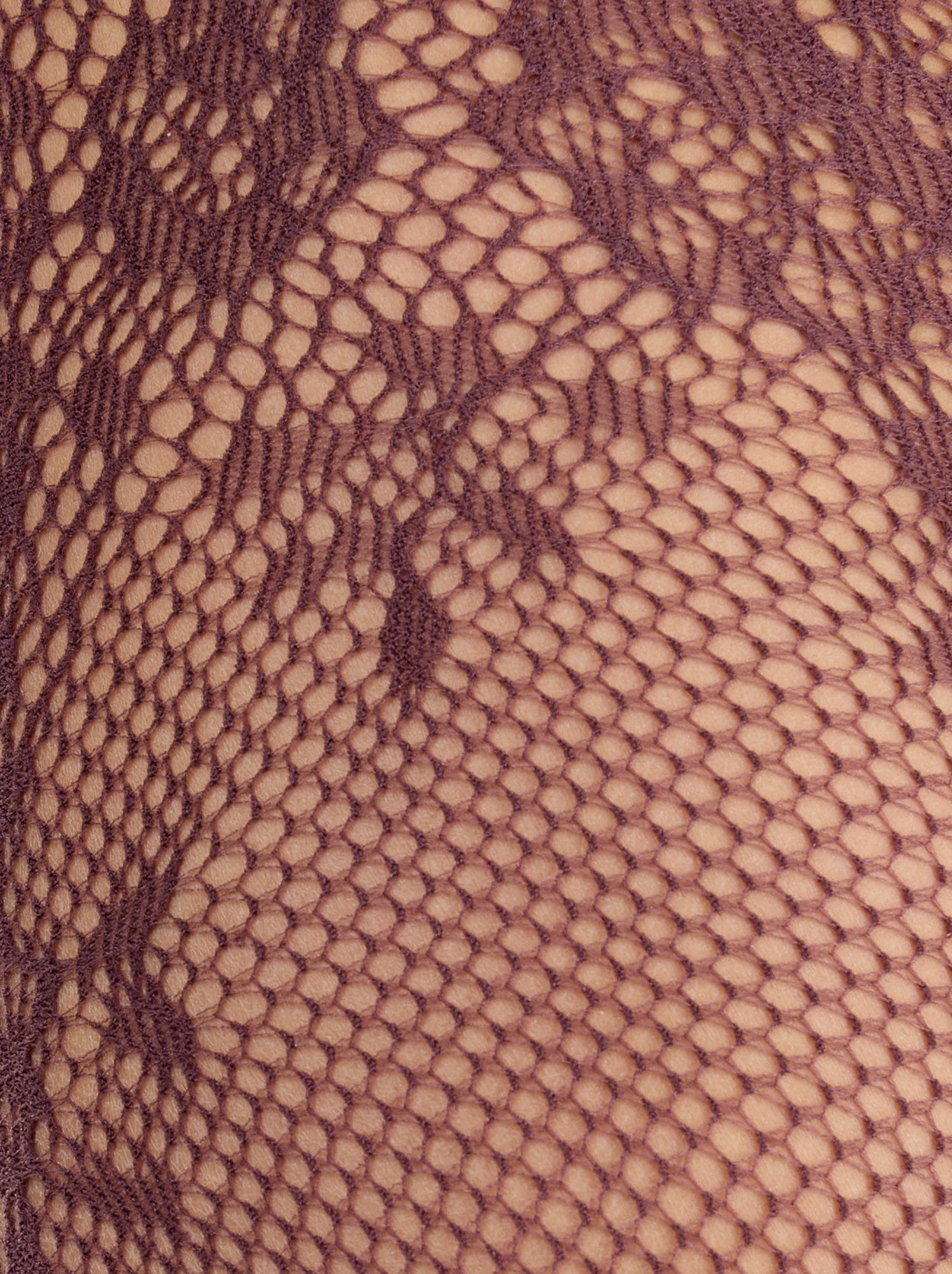 Collants à fleurs effet dentelle - Marron