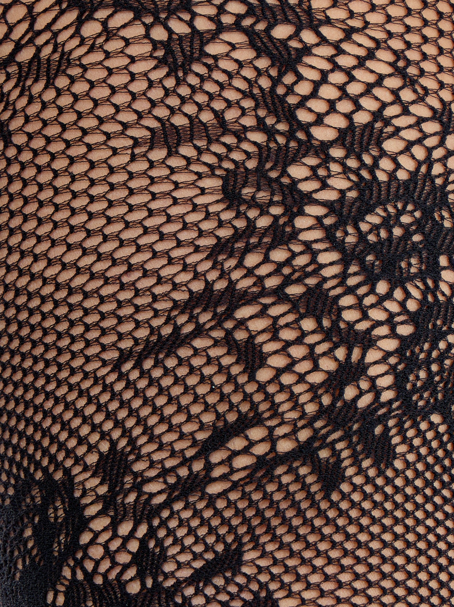 Collants à fleurs effet dentelle - Noir
