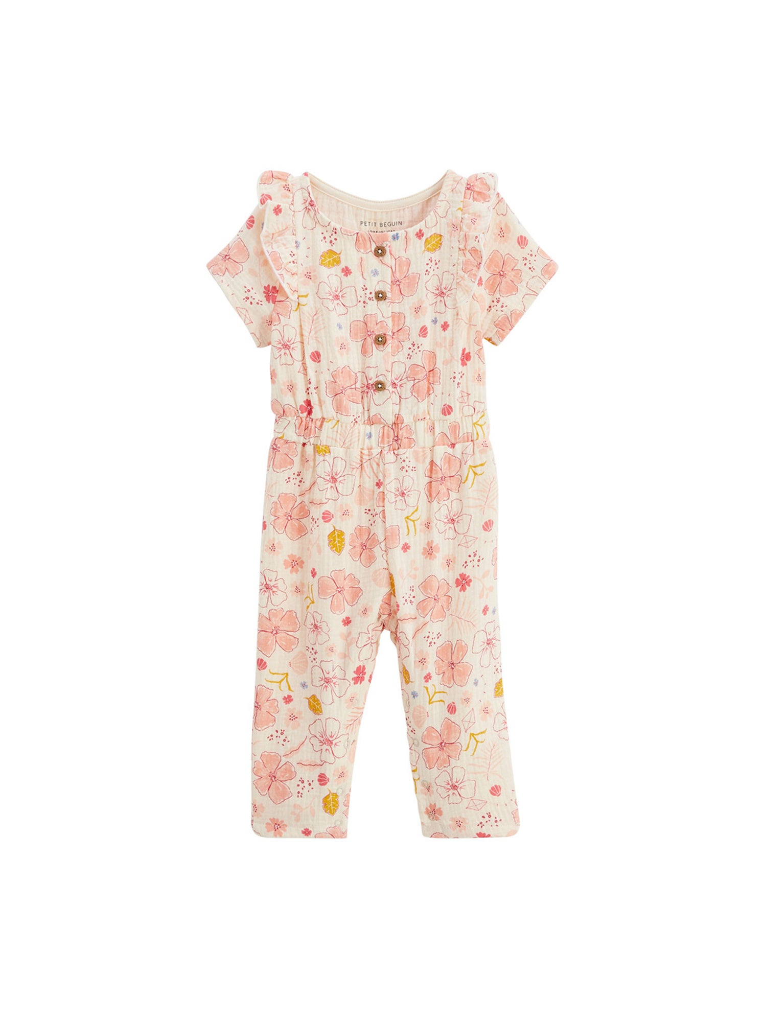 Combinaison bébé en gaze de coton santa giulia - Ecru