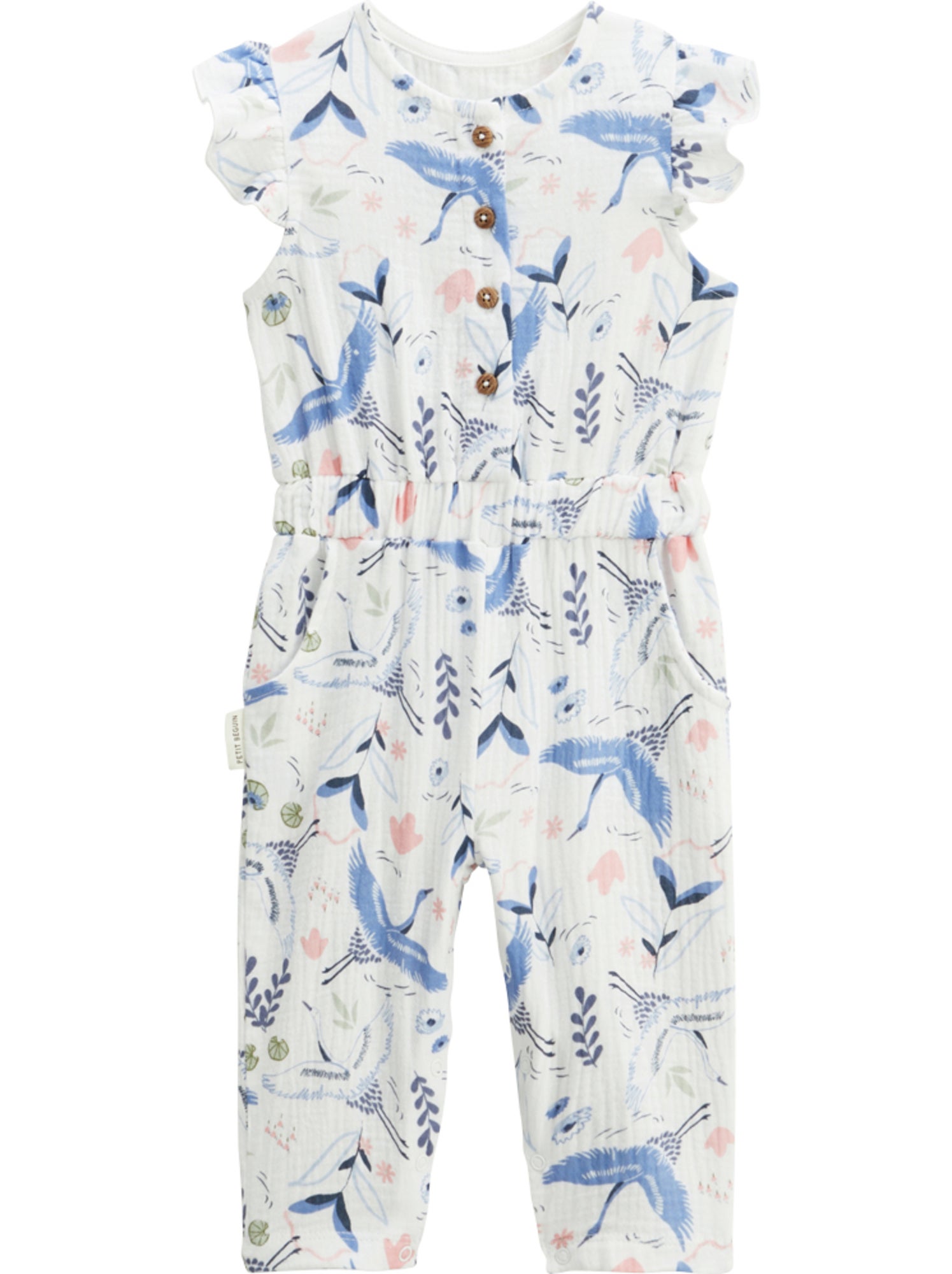 Combinaison bébé en gaze de coton tiana - Ecru