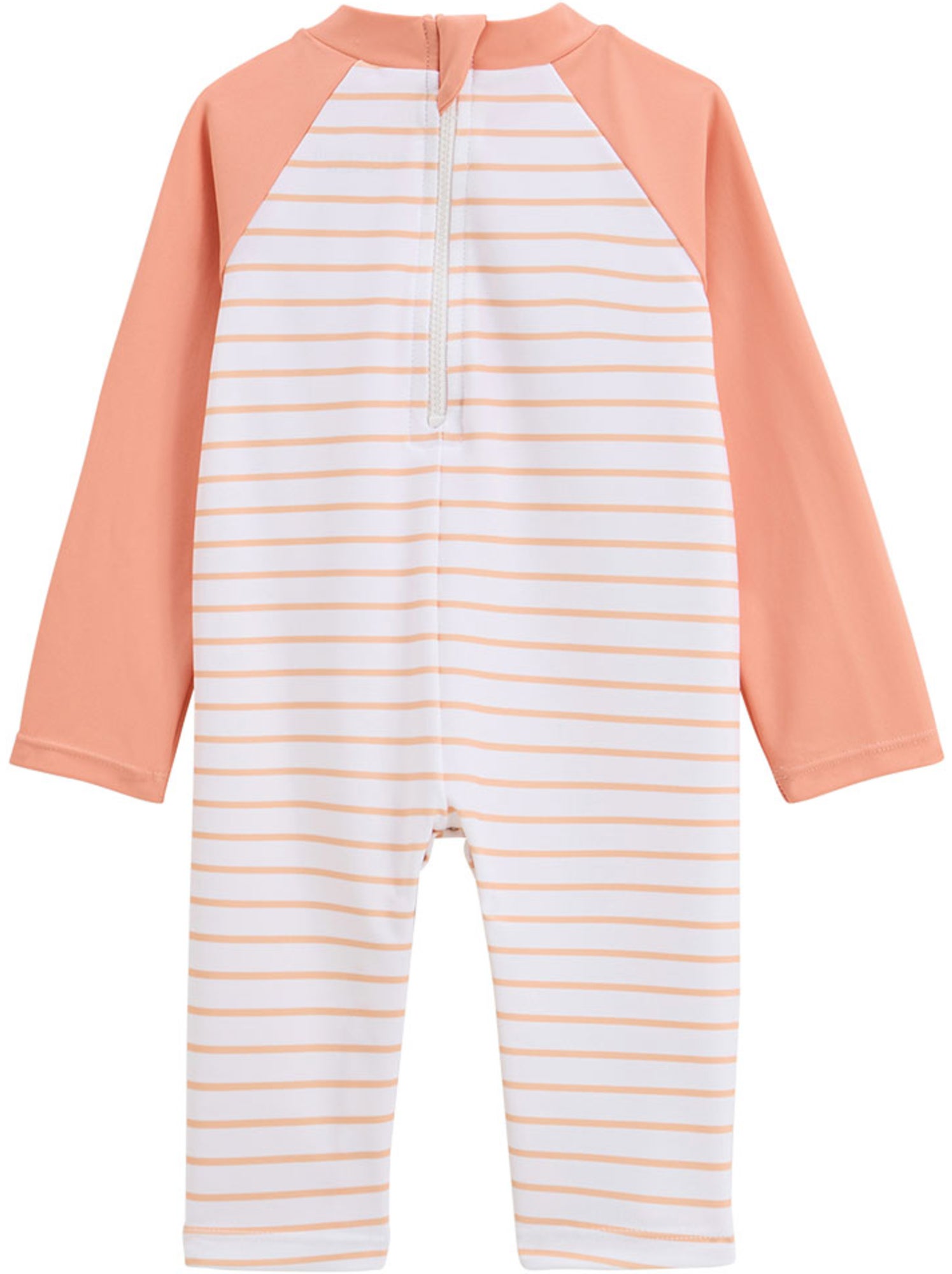 Combinaison de bain bébé manches longues protection uv calvi - Orange corail