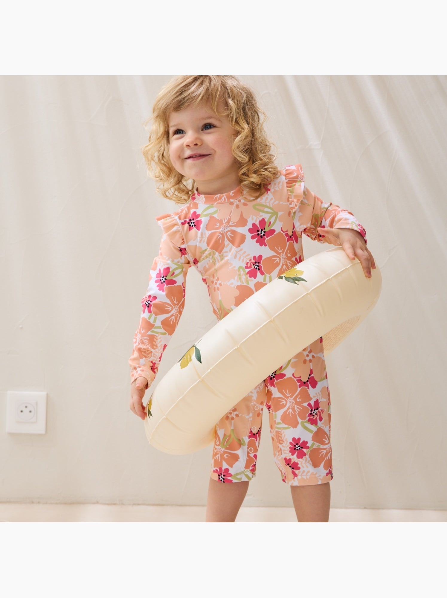 Combinaison de bain bébé manches longues protection uv rosara - Peche