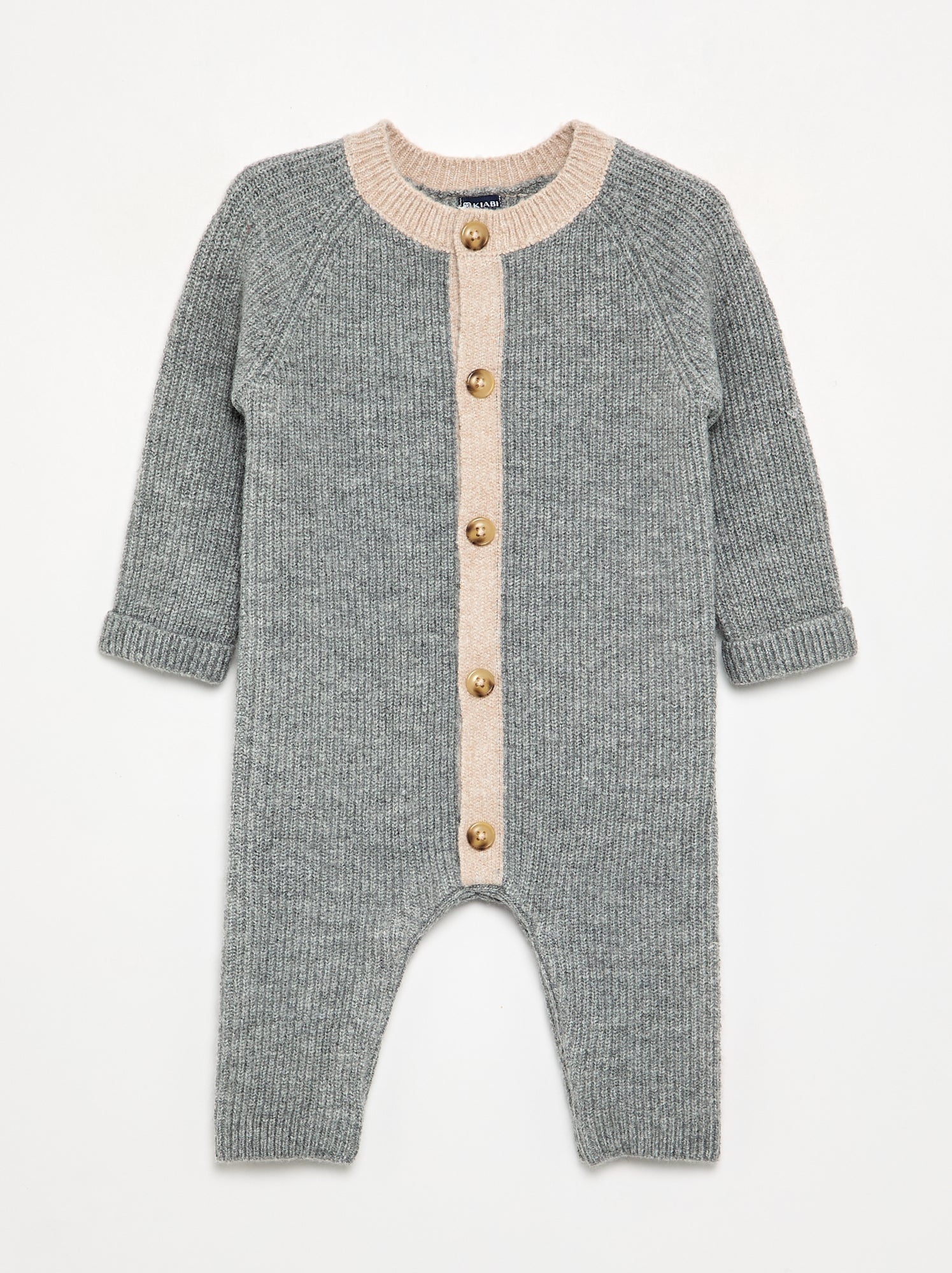 Combinaison longue en tricot - Gris