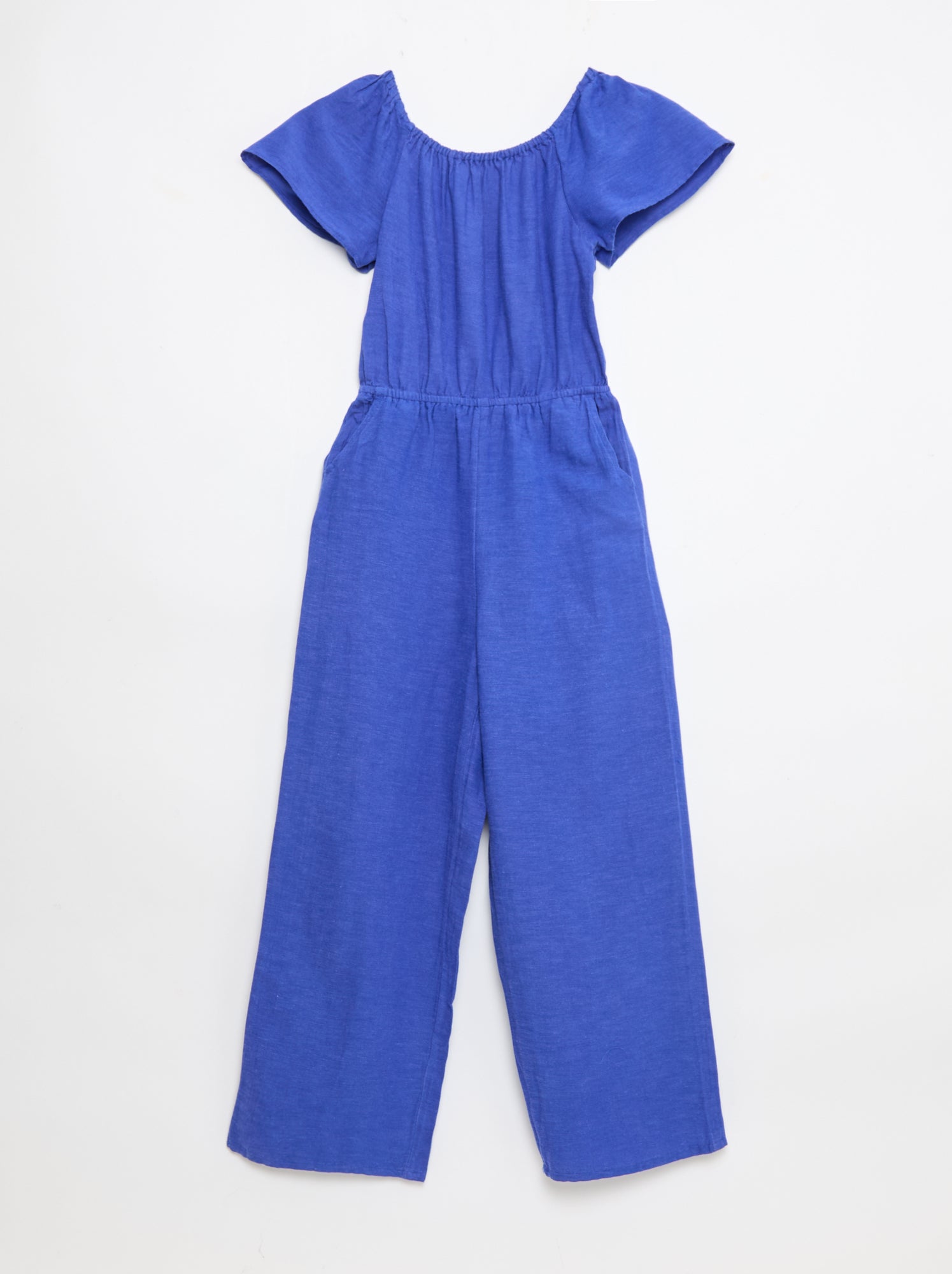 Combinaison pantalon large à manches courtes - Bleu