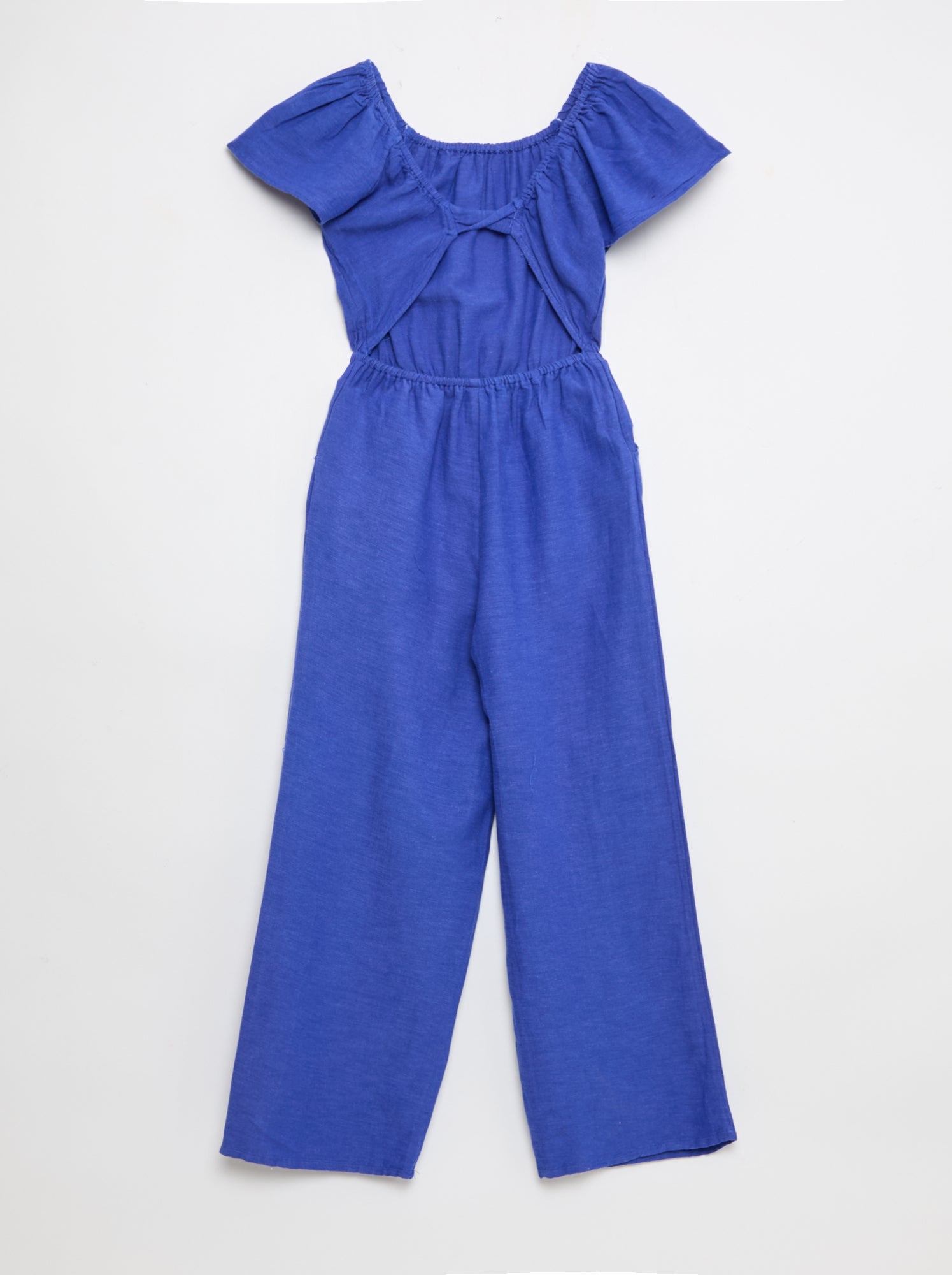 Combinaison pantalon large à manches courtes - Bleu