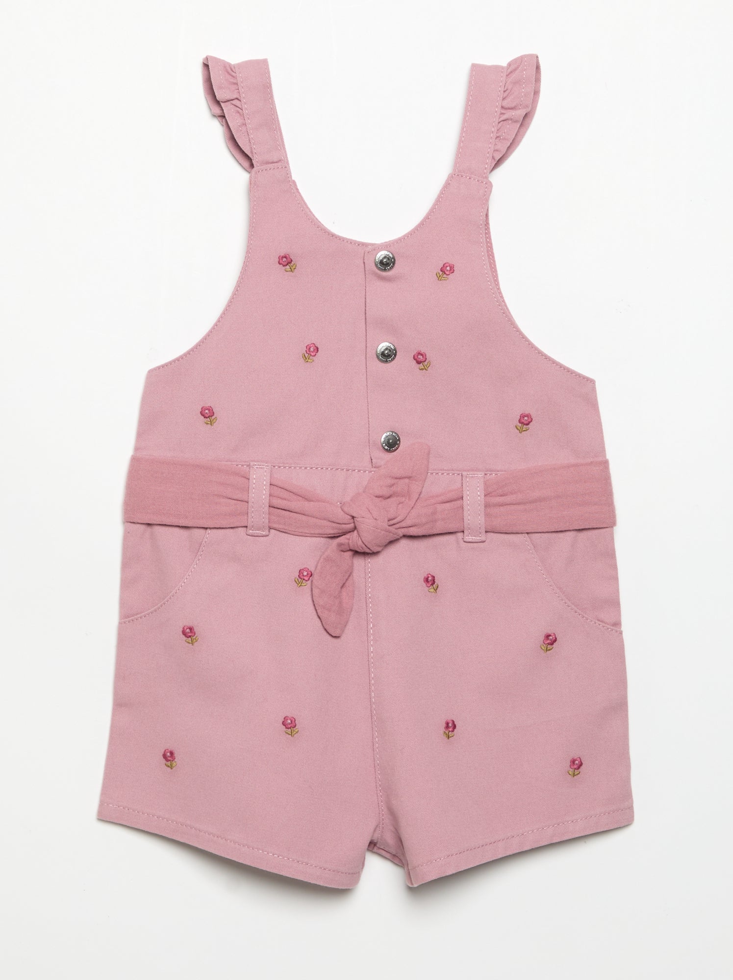 Combinaison short avec broderies - Rose