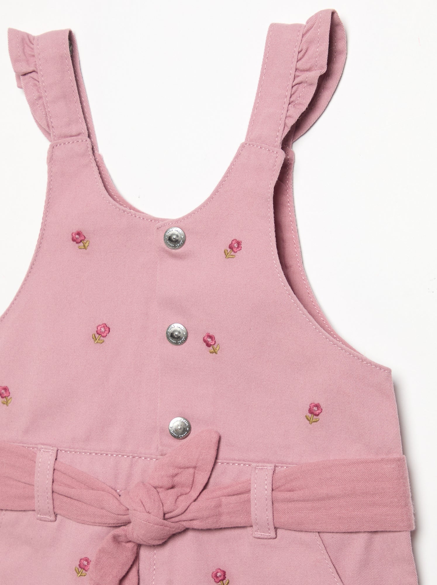 Combinaison short avec broderies - Rose