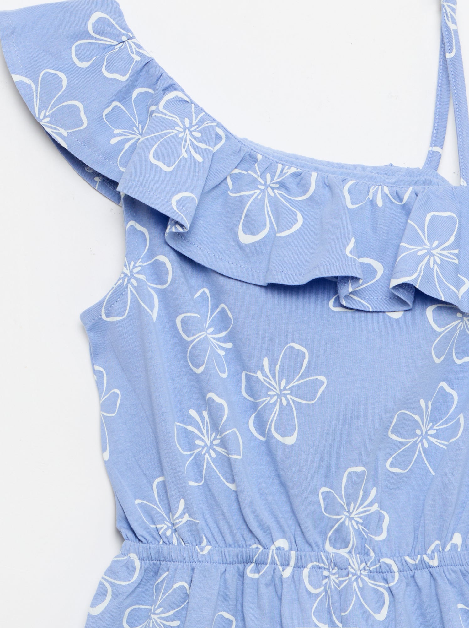 Combishort avec col asymétrique - Bleu