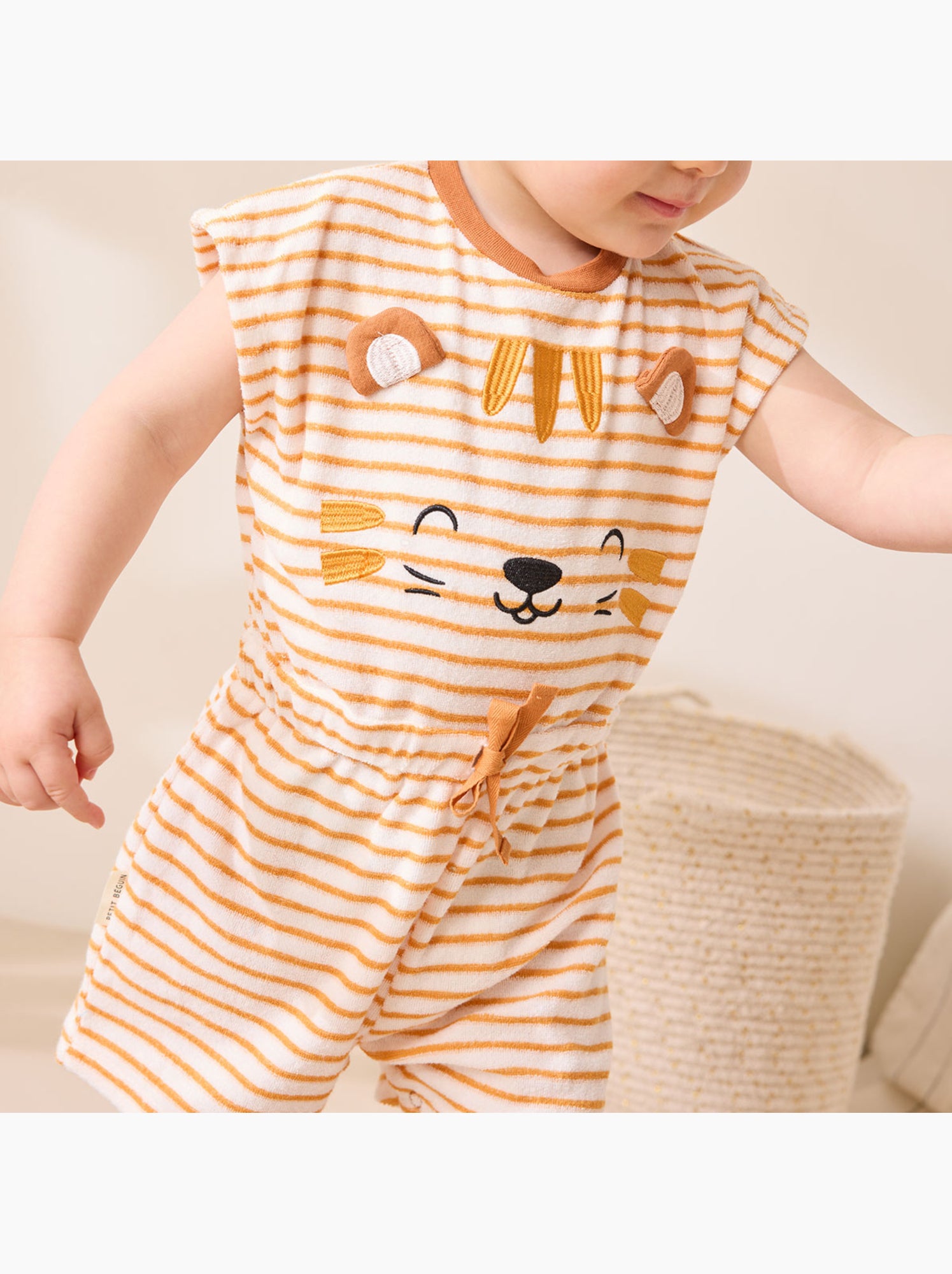 Combishort bébé en éponge mio - Orange