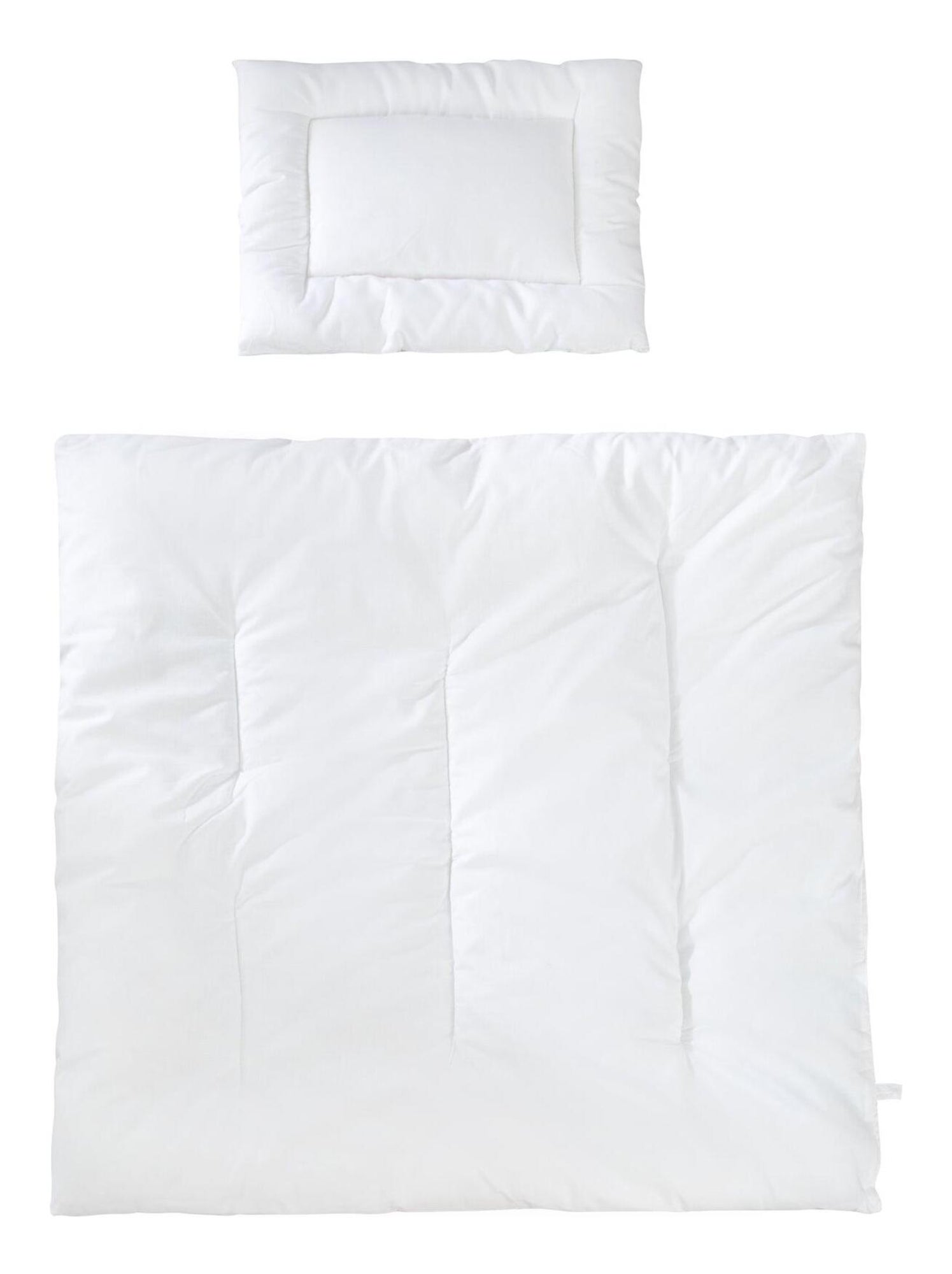 Couette et oreiller en coton pour berceau ROBA - Blanc