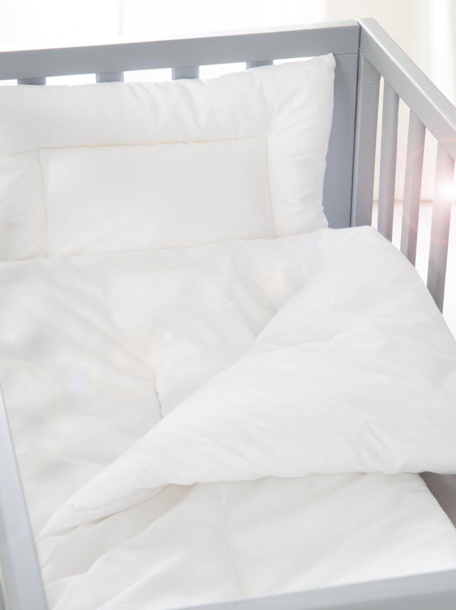 Couette et oreiller en coton pour berceau ROBA - Blanc