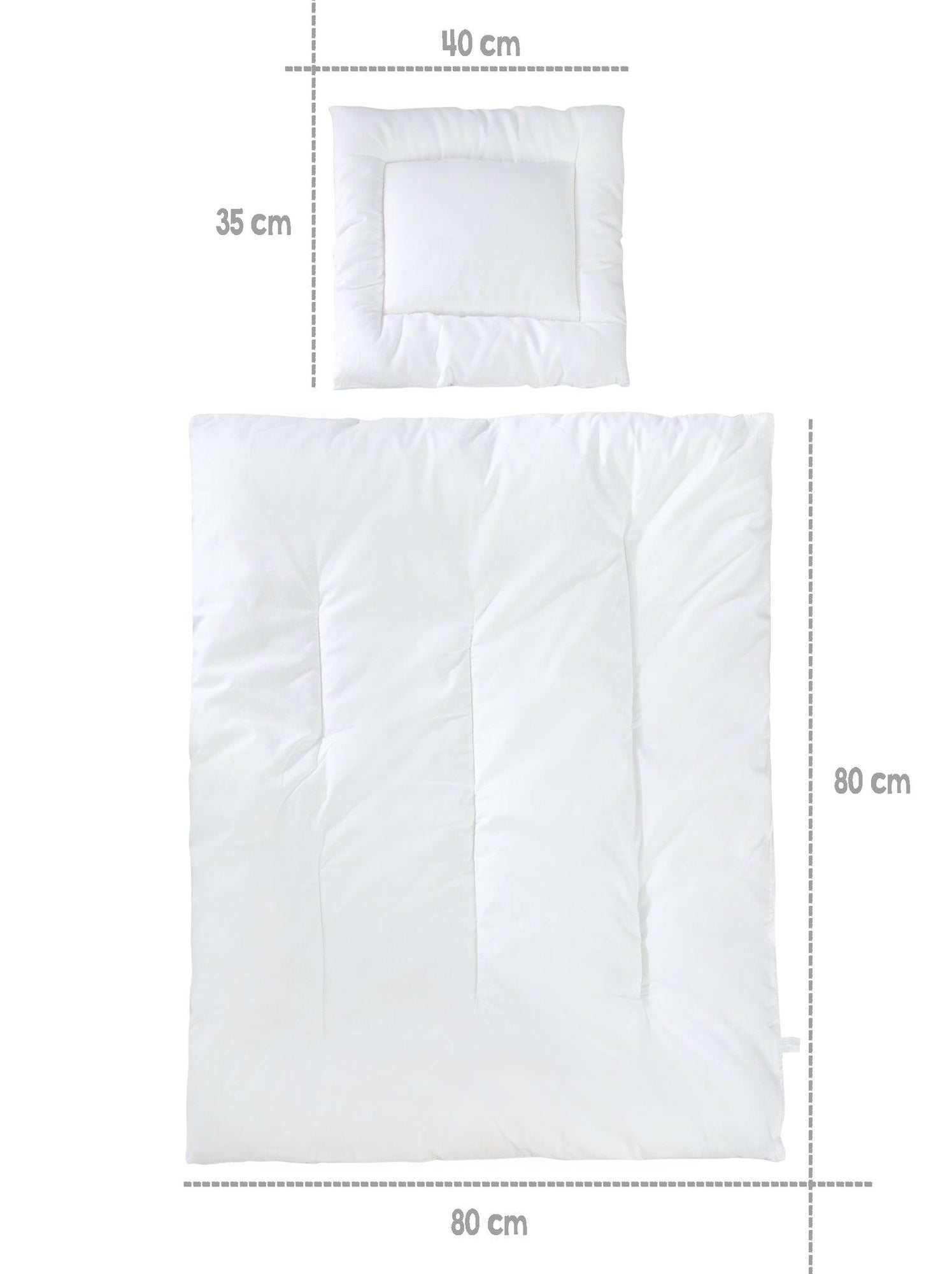 Couette et oreiller en coton pour berceau ROBA - Blanc