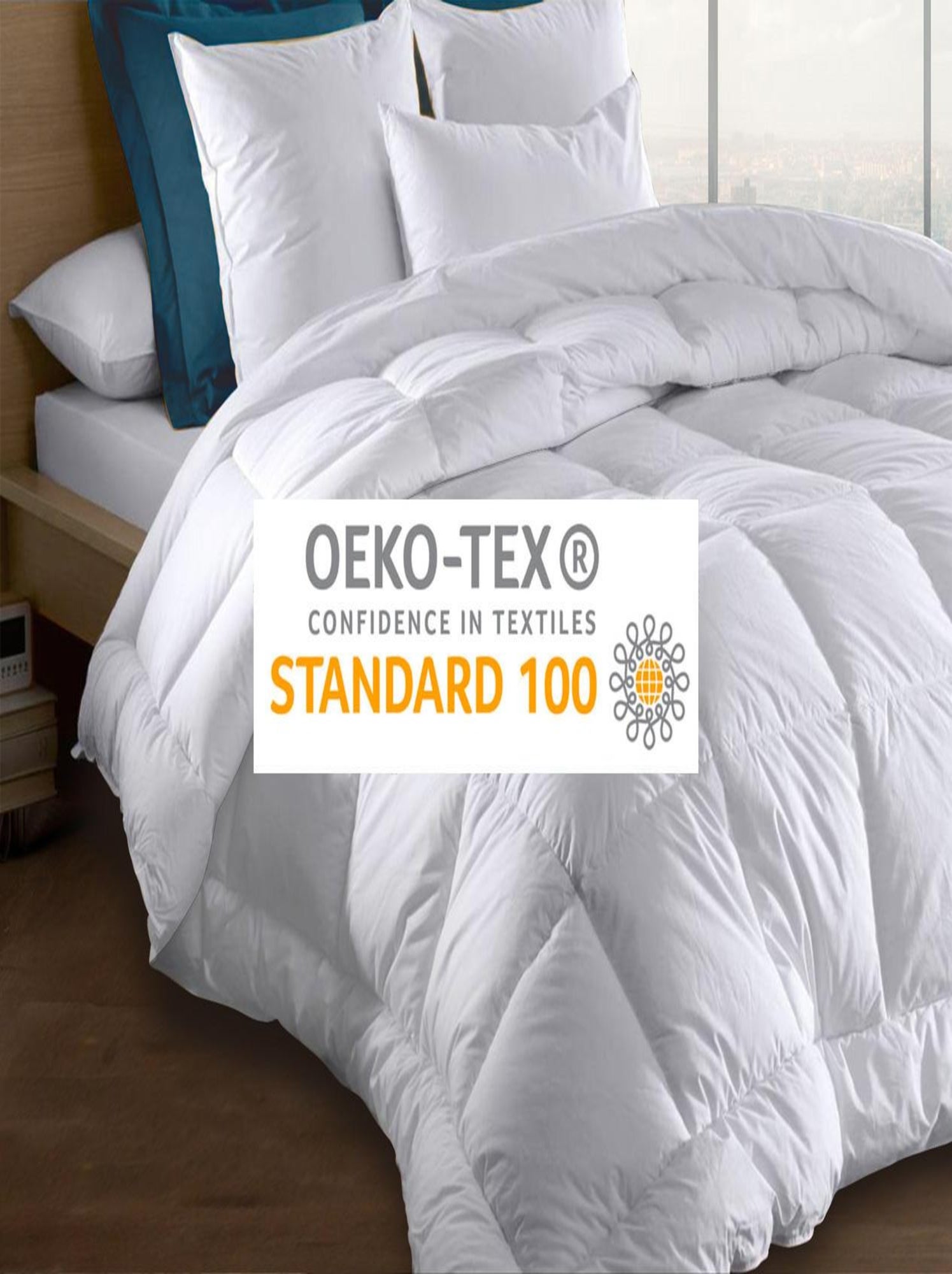 Couette microfibre 220x240 - Blanche - 550 grs/m2 - Blanc