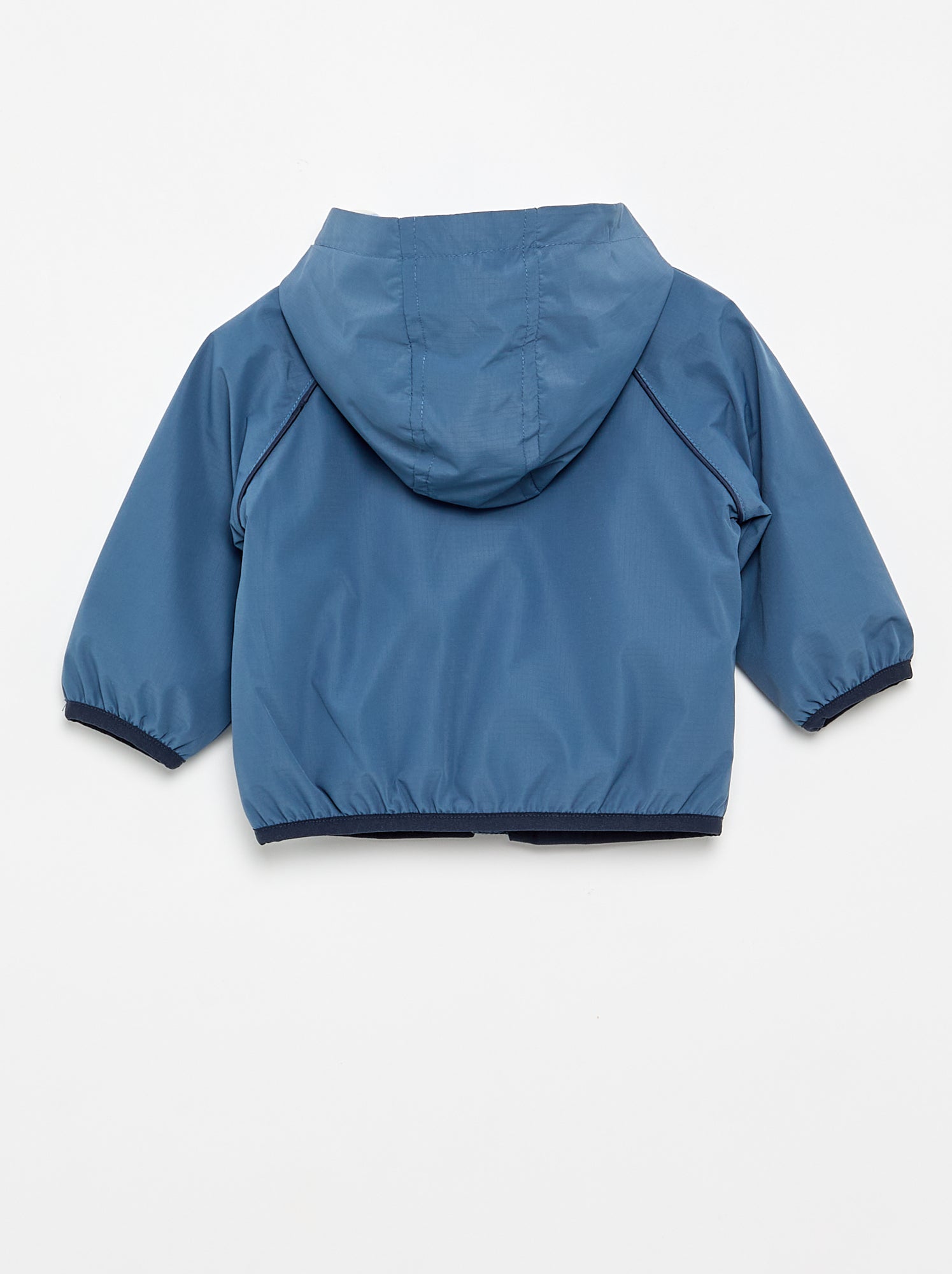Coupe-vent uni à capuche - Bleu