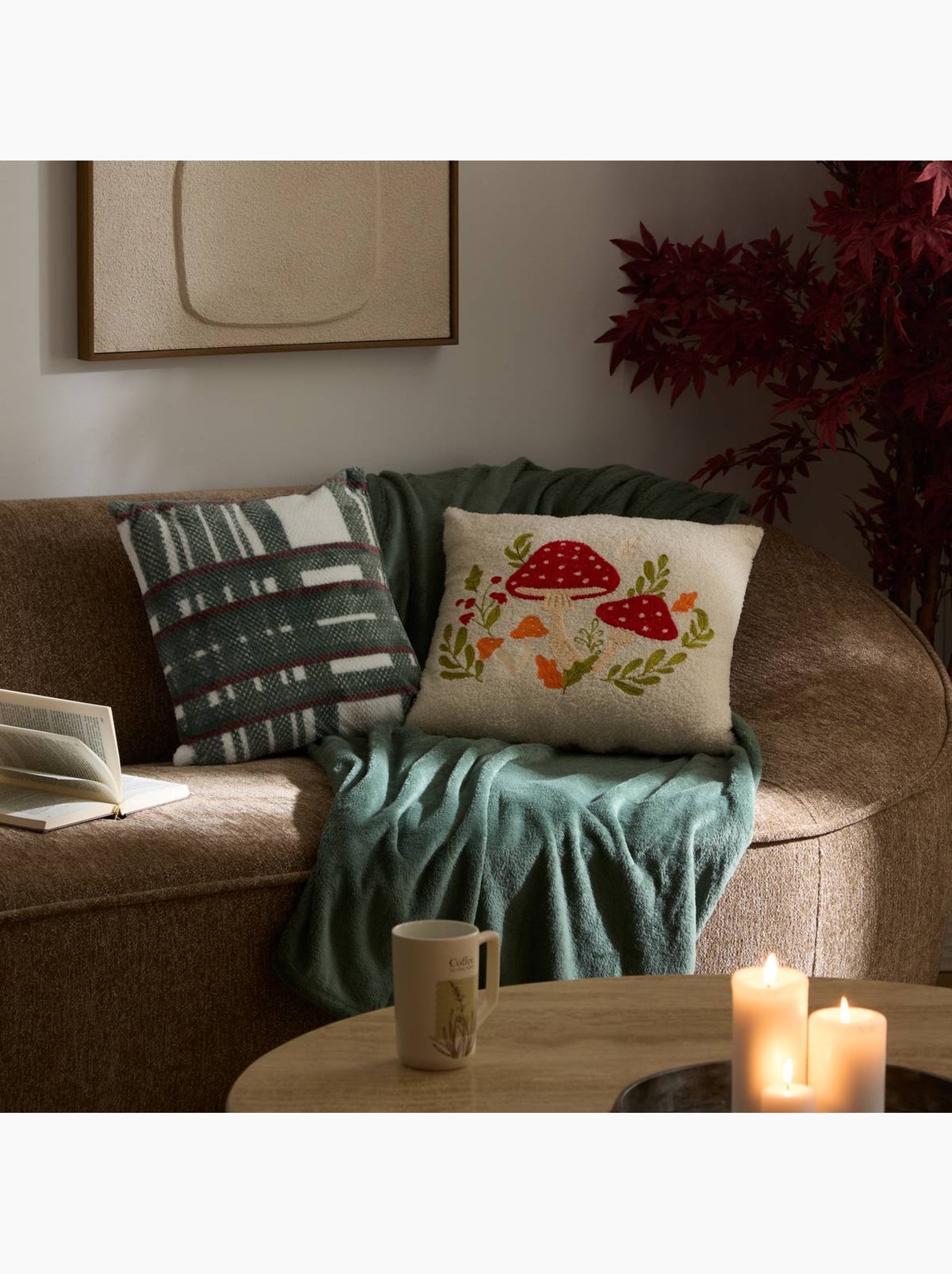 Coussin carré automne - Blanc