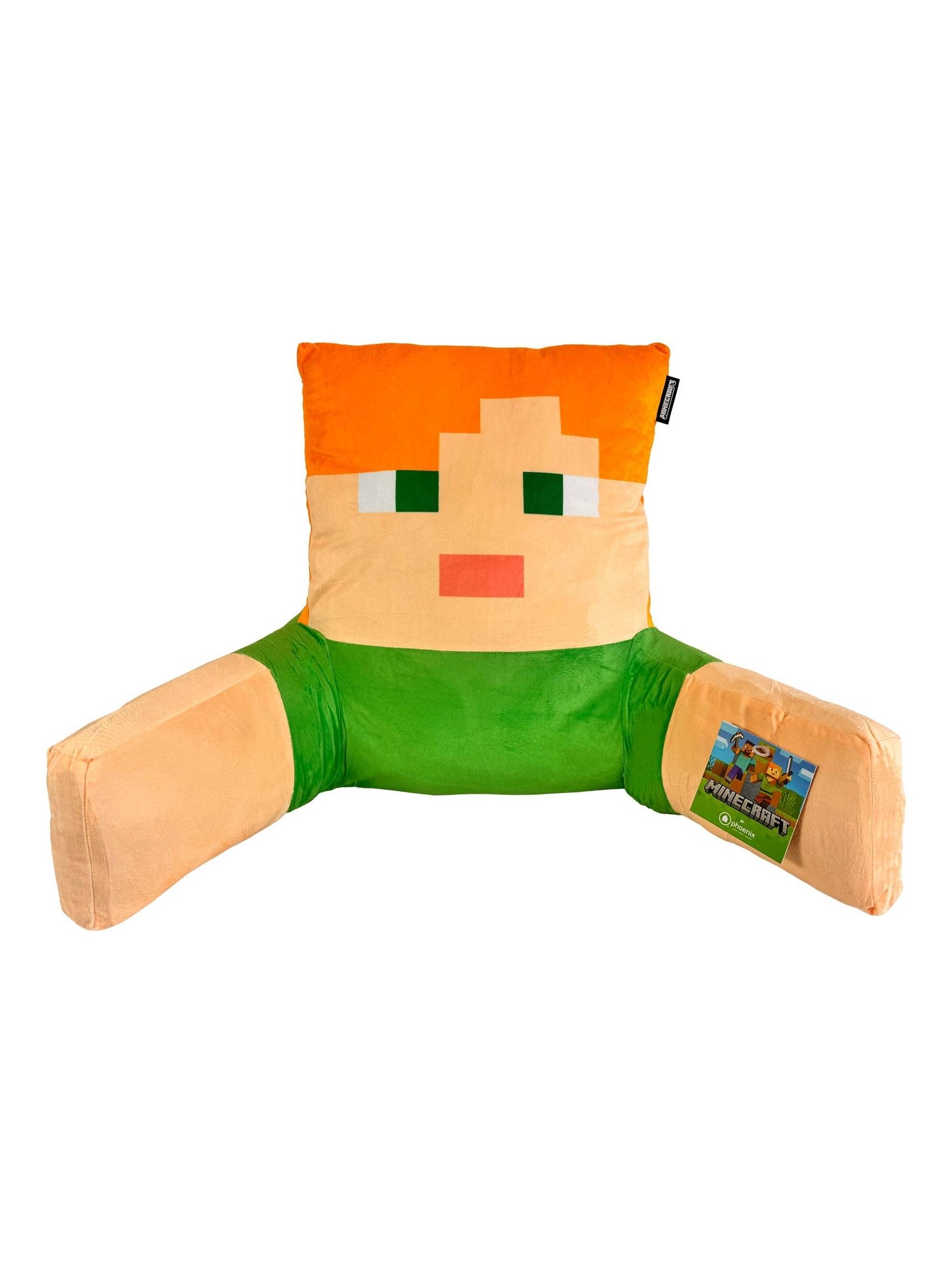 Coussin de lecture Alex avec dossier haut et accoudoirs 'Roba' - Minecraft - Vert/Orange