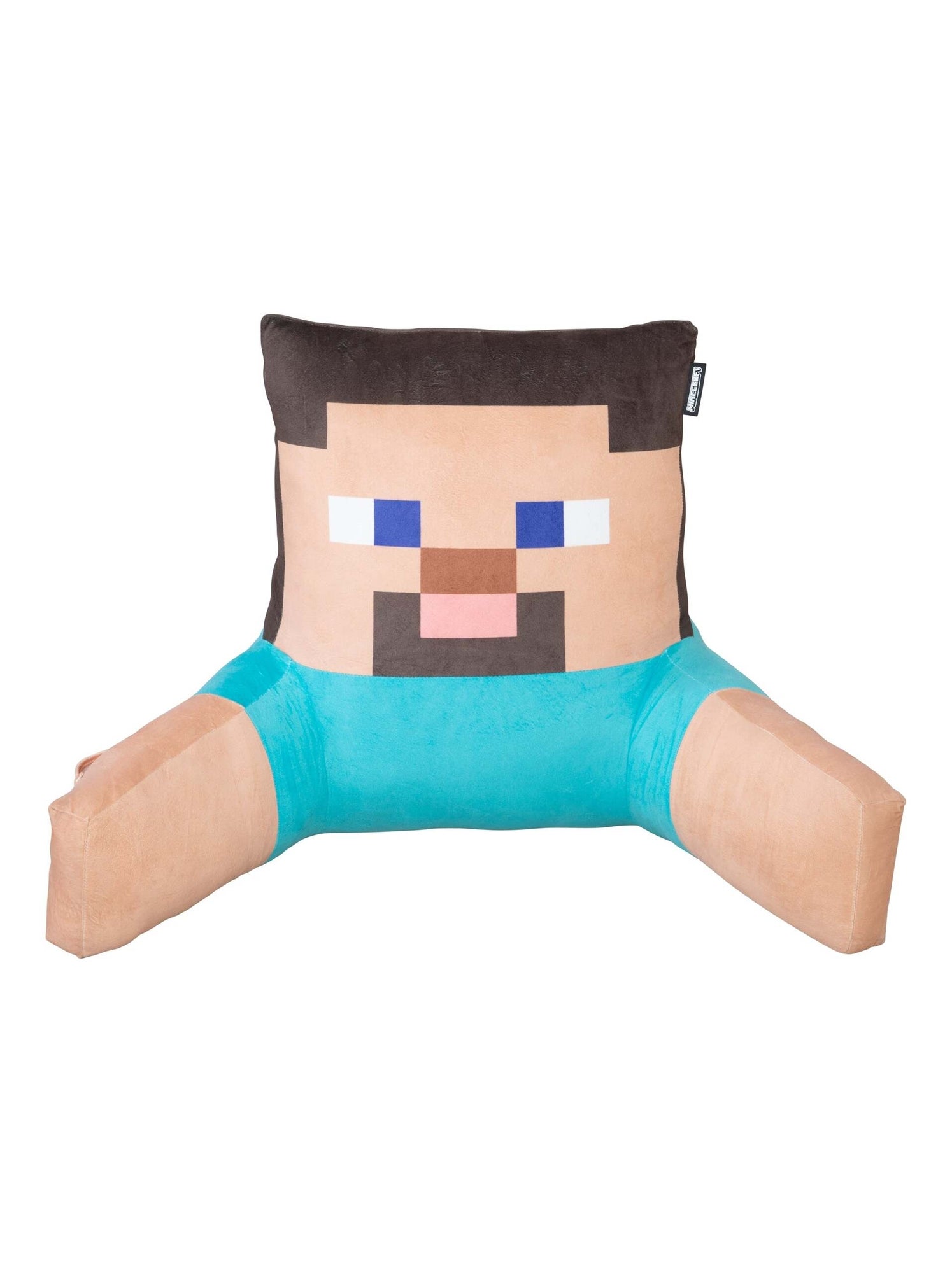 Coussin de lecture Alex avec dossier haut et accoudoirs 'Roba' - Minecraft - Bleu Beige