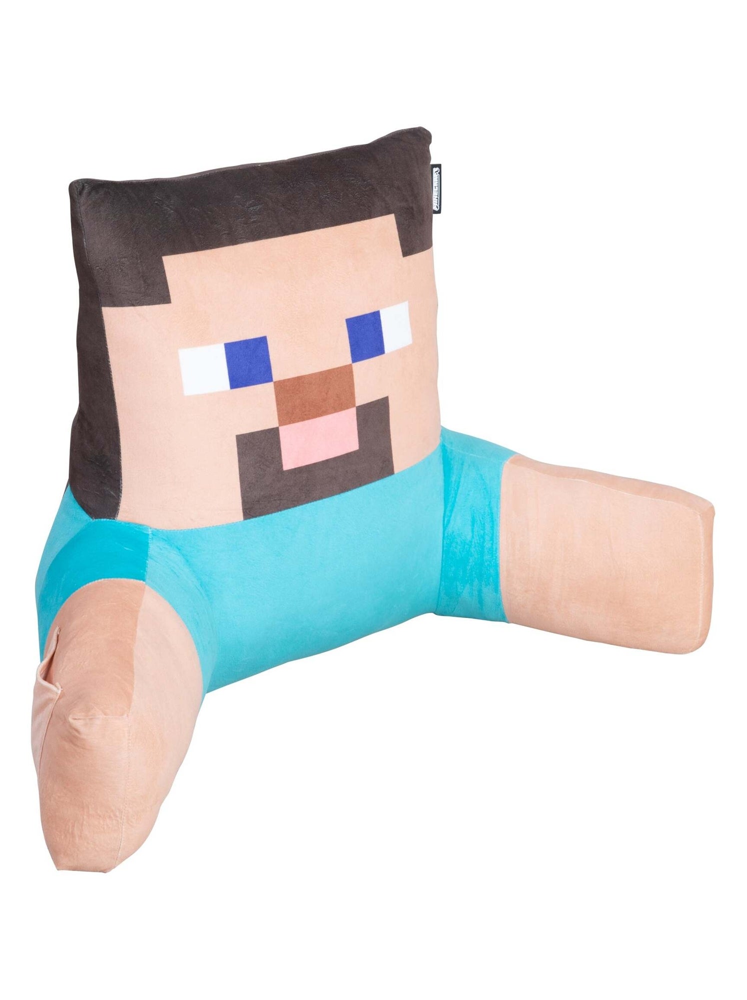 Coussin de lecture Alex avec dossier haut et accoudoirs 'Roba' - Minecraft - Bleu Beige